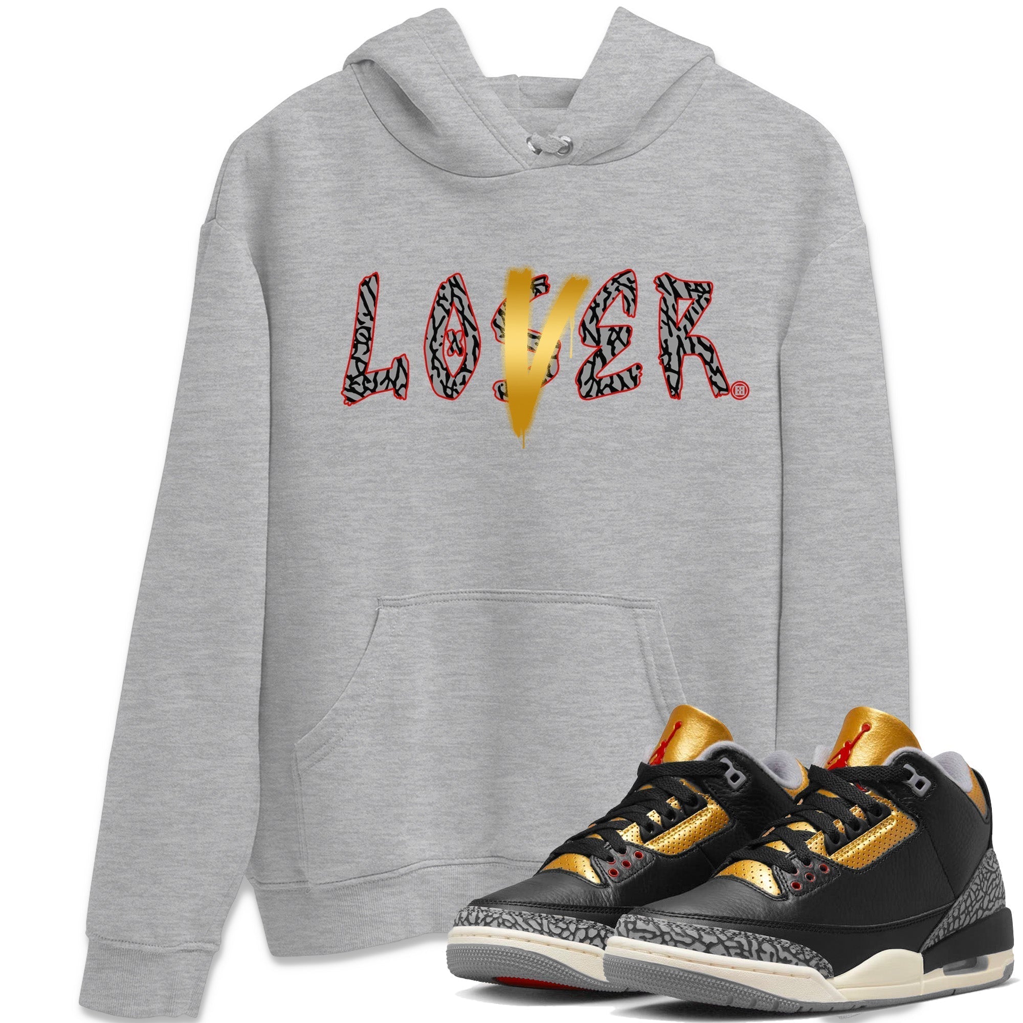 Loser Lover Unisex Tops - Air Jordan 3 Black Gold