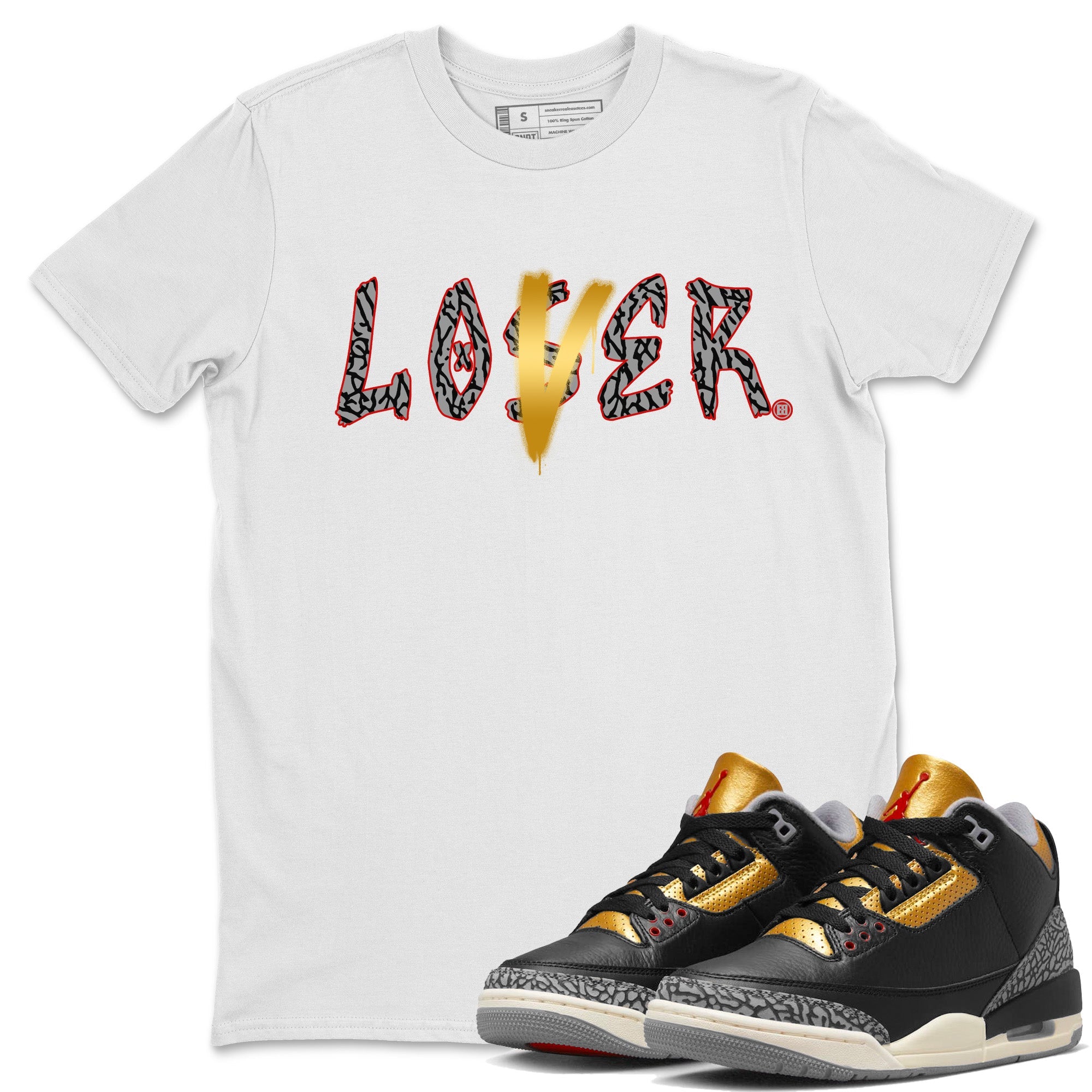 Loser Lover Unisex Tops - Air Jordan 3 Black Gold