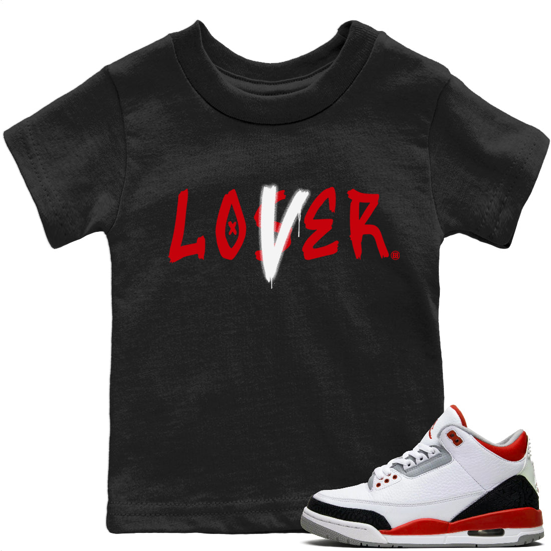 Loser Lover Kids Tops - Air Jordan 3 Fire Red
