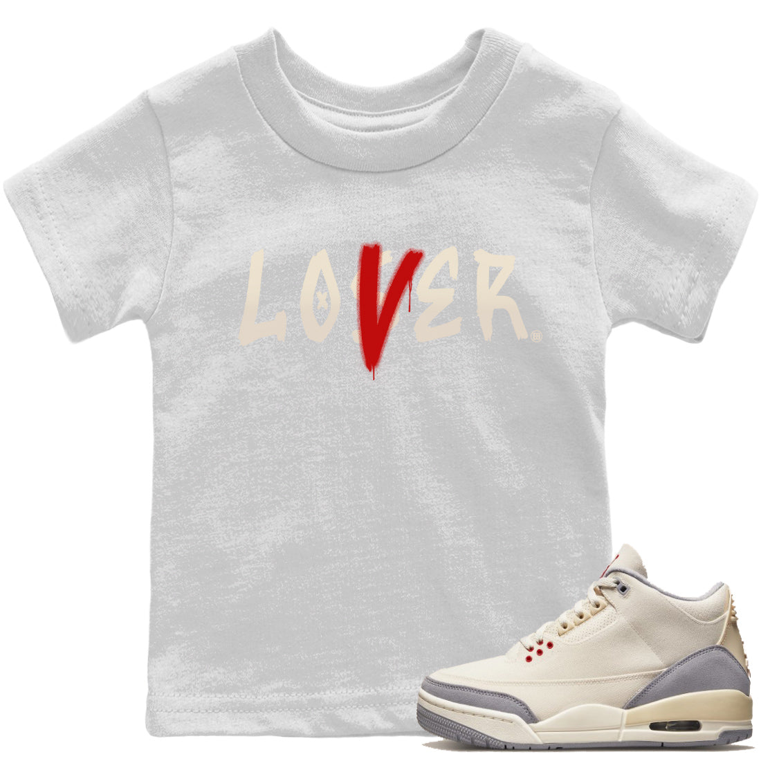 Loser Lover Kids Tops - Air Jordan 3 Muslin
