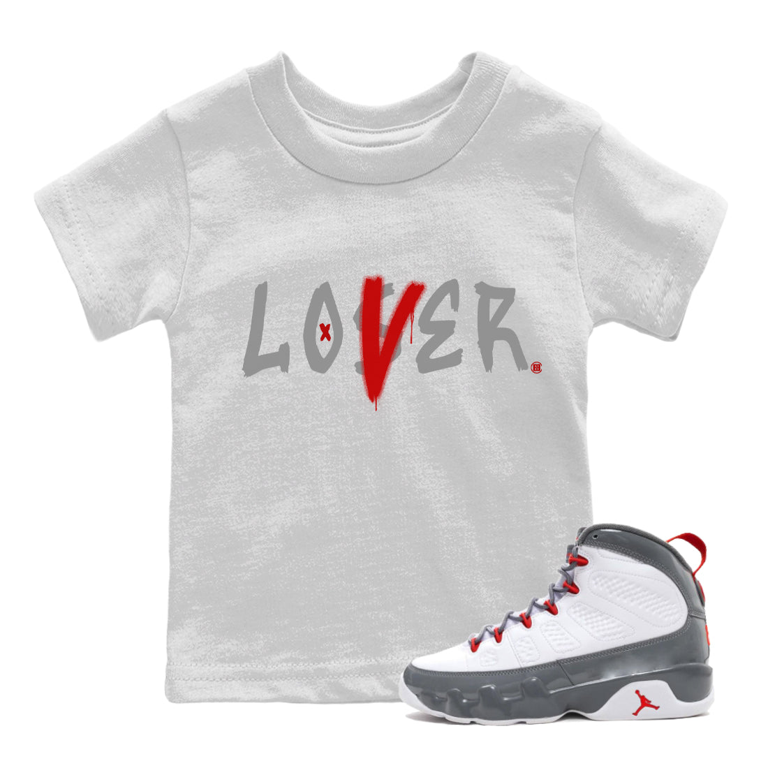 Loser Lover Kids Tops - Air Jordan 9 Fire Red