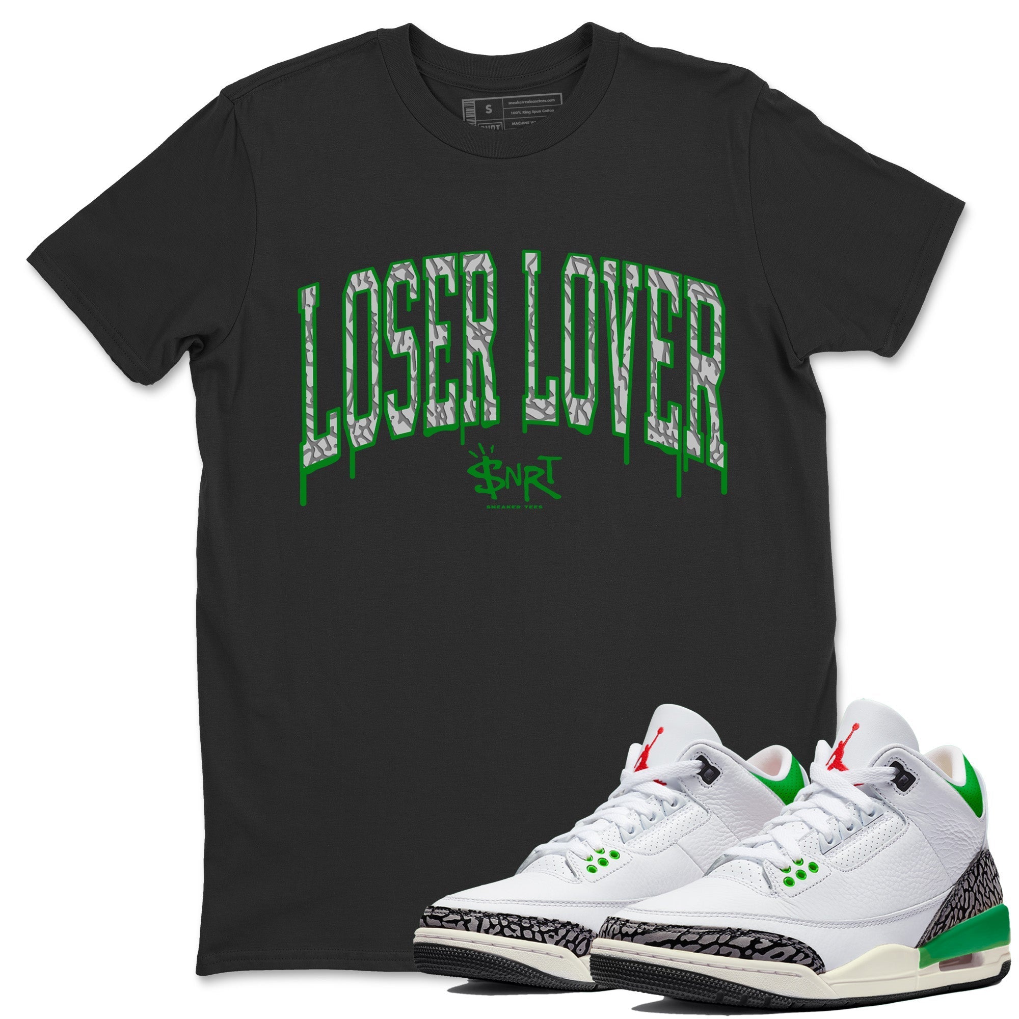 Loser Lover Letter Unisex Tops - Air Jordan 3 Lucky Green