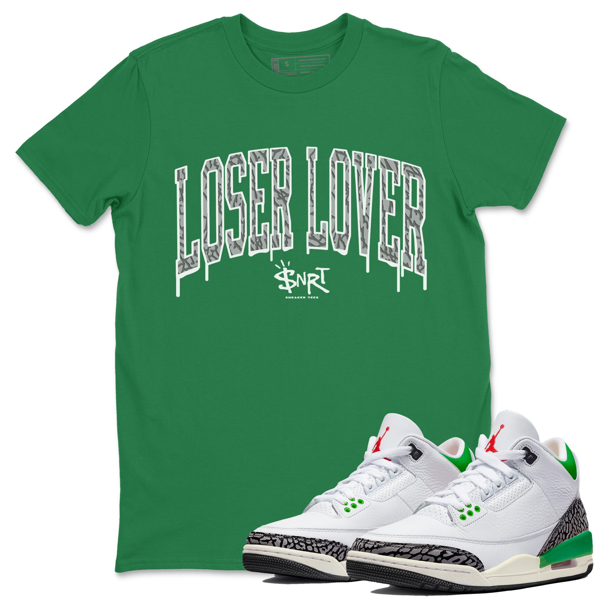 Loser Lover Letter Unisex Tops - Air Jordan 3 Lucky Green