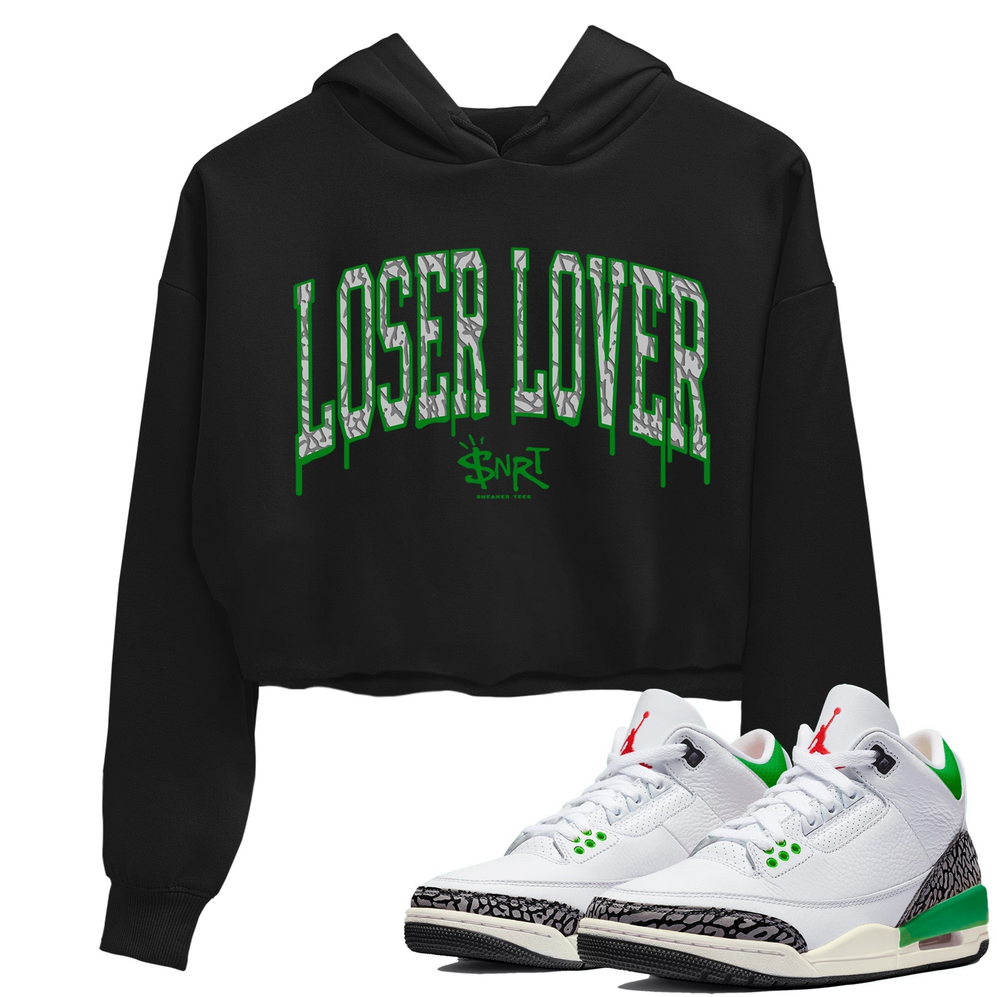 Loser Lover Letter Women's Tops - Air Jordan 3 Lucky Green