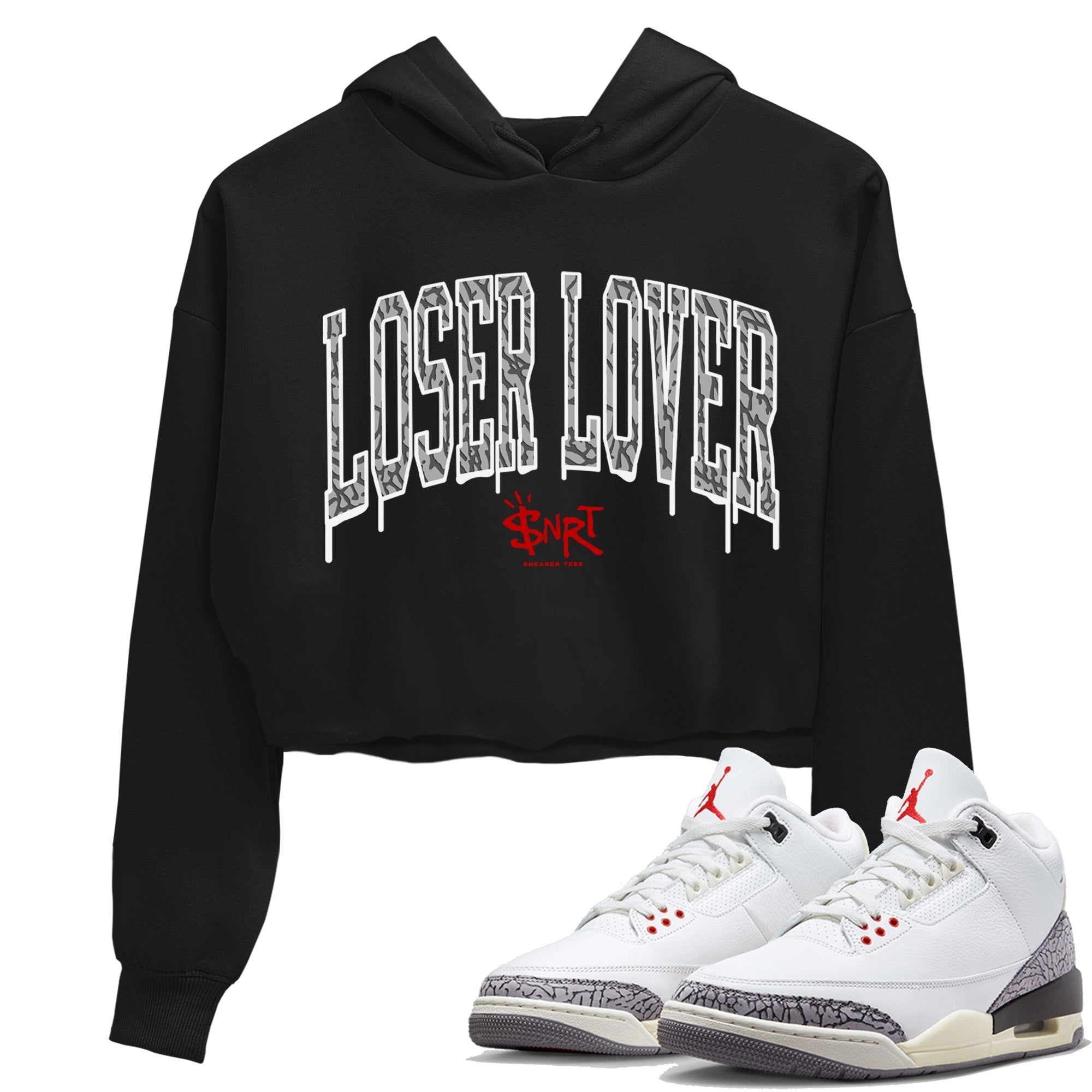 Loser Lover Letter Women's Tops - Air Jordan 3 White Cement
