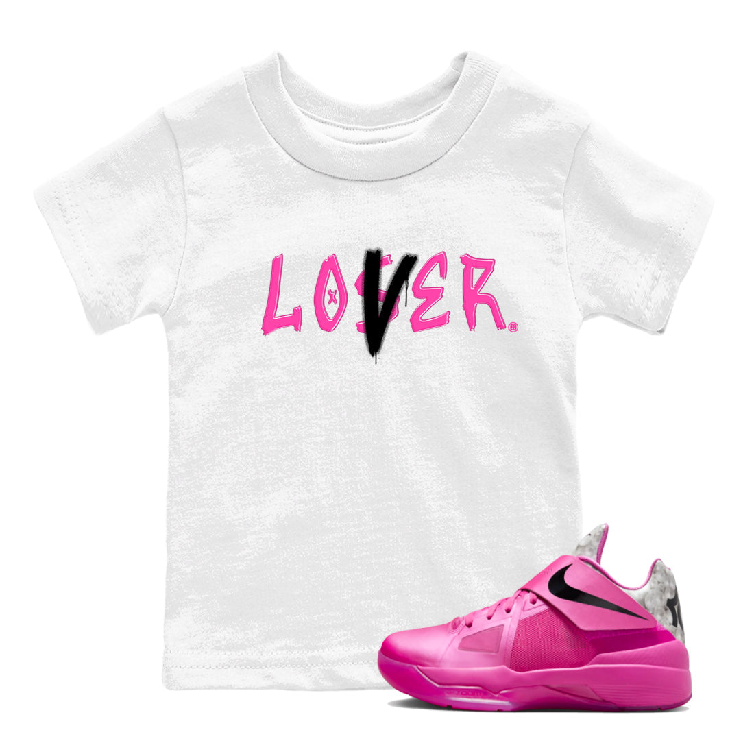 Loser Lover snkmatch Tees Kids - Nike KD 4 Aunt Pearl