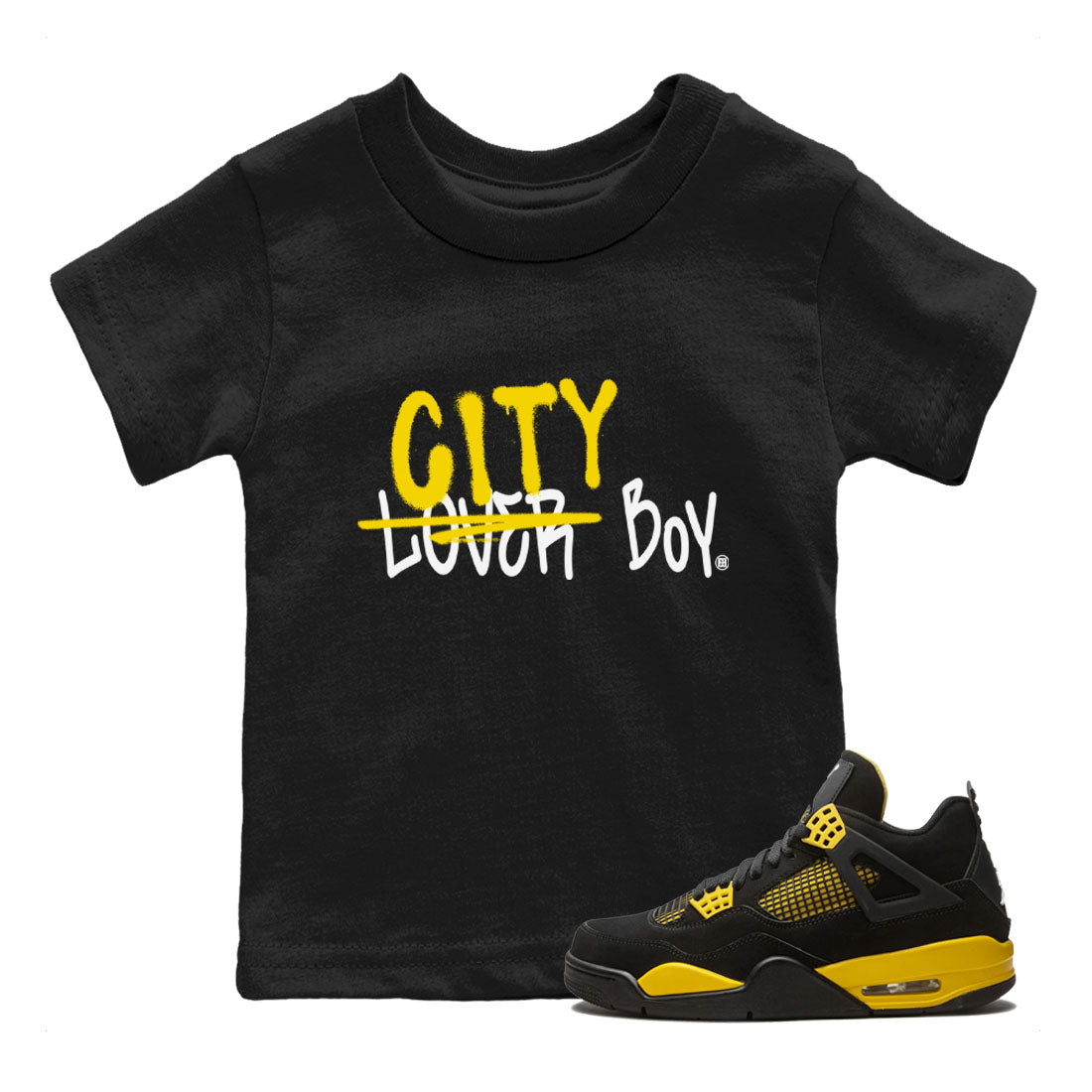 Loser X City Boy Kids Tops - Air Jordan 4 Thunder