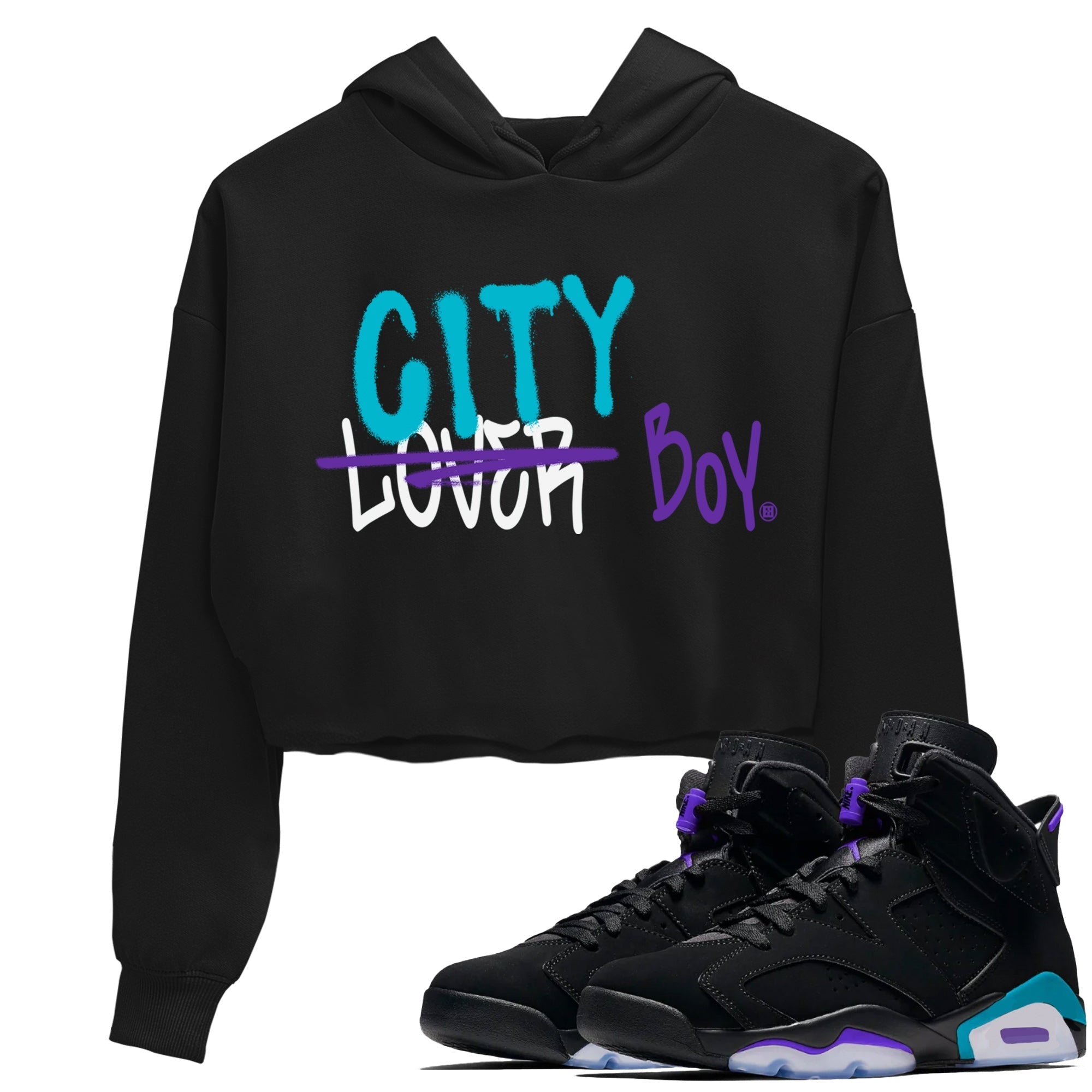 Loser X City Boy Women's Tops - Air Jordan 6 Aqua
