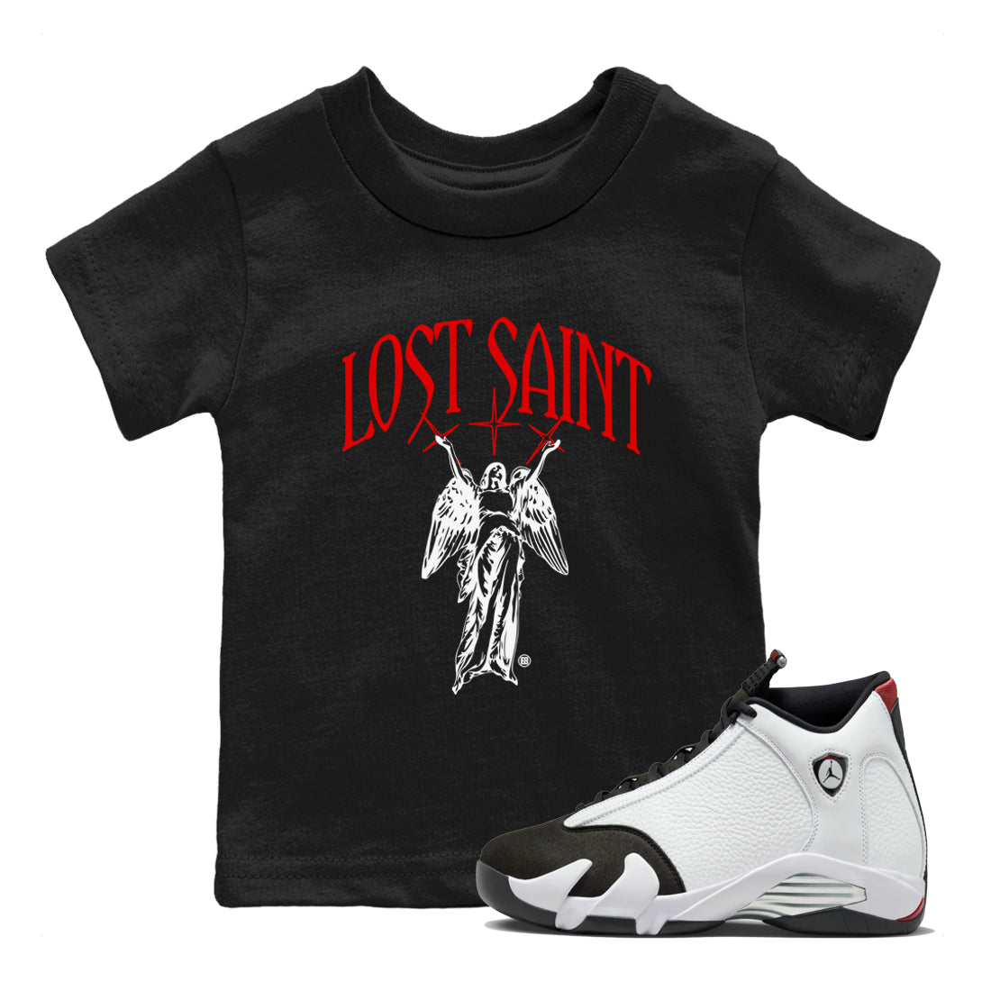 Lost Saint snkmatch Tees Kids - Air Jordan 14 Black Toe