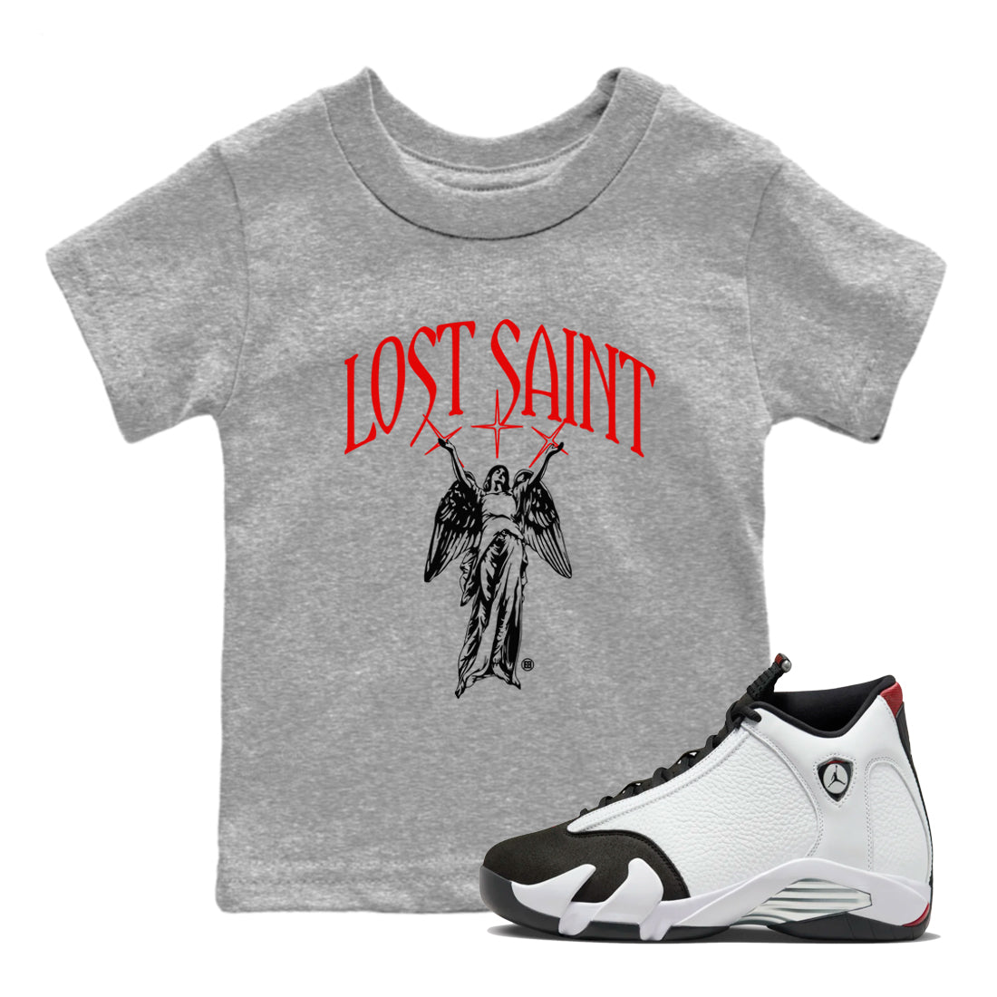 Lost Saint snkmatch Tees Kids - Air Jordan 14 Black Toe