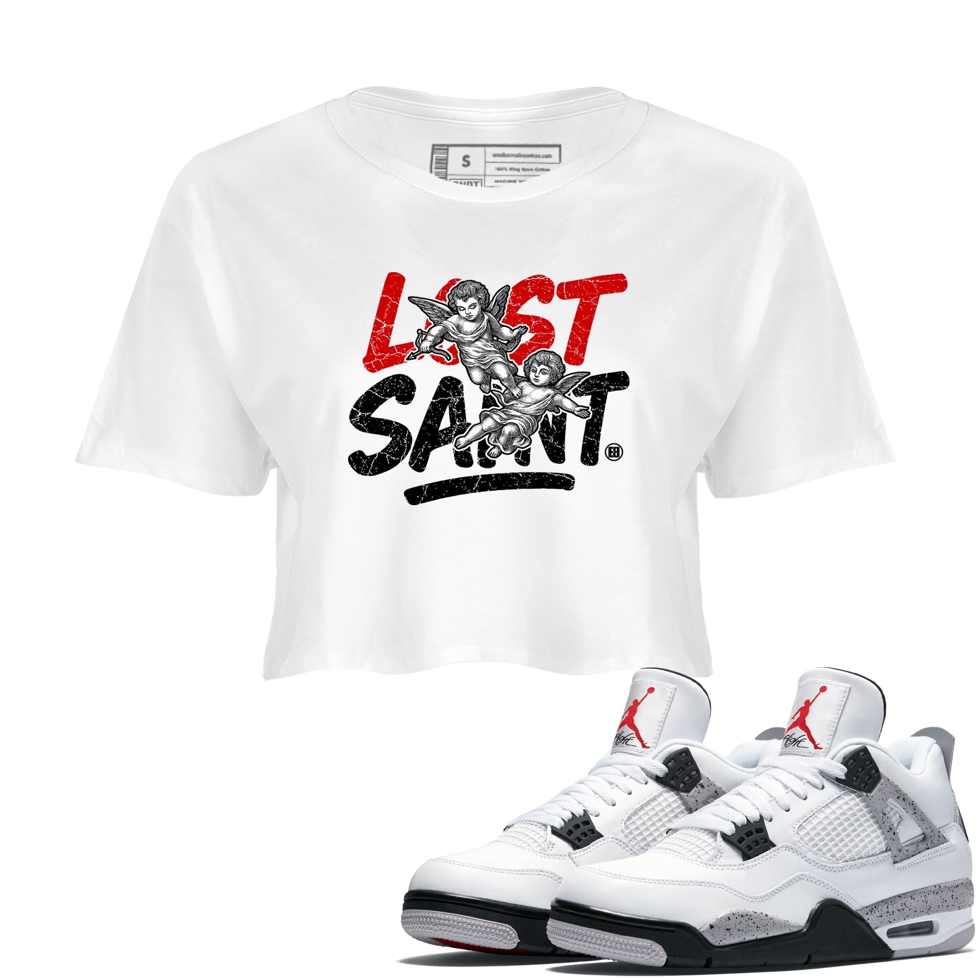 Lost Saint snkmatch Women's Top - Air Jordan 4 White Cement