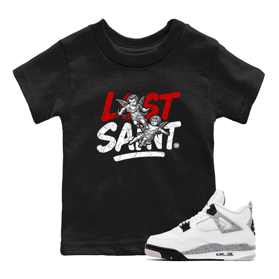 Lost Saint snkmatch Tees Kids - Air Jordan 4 White Cement