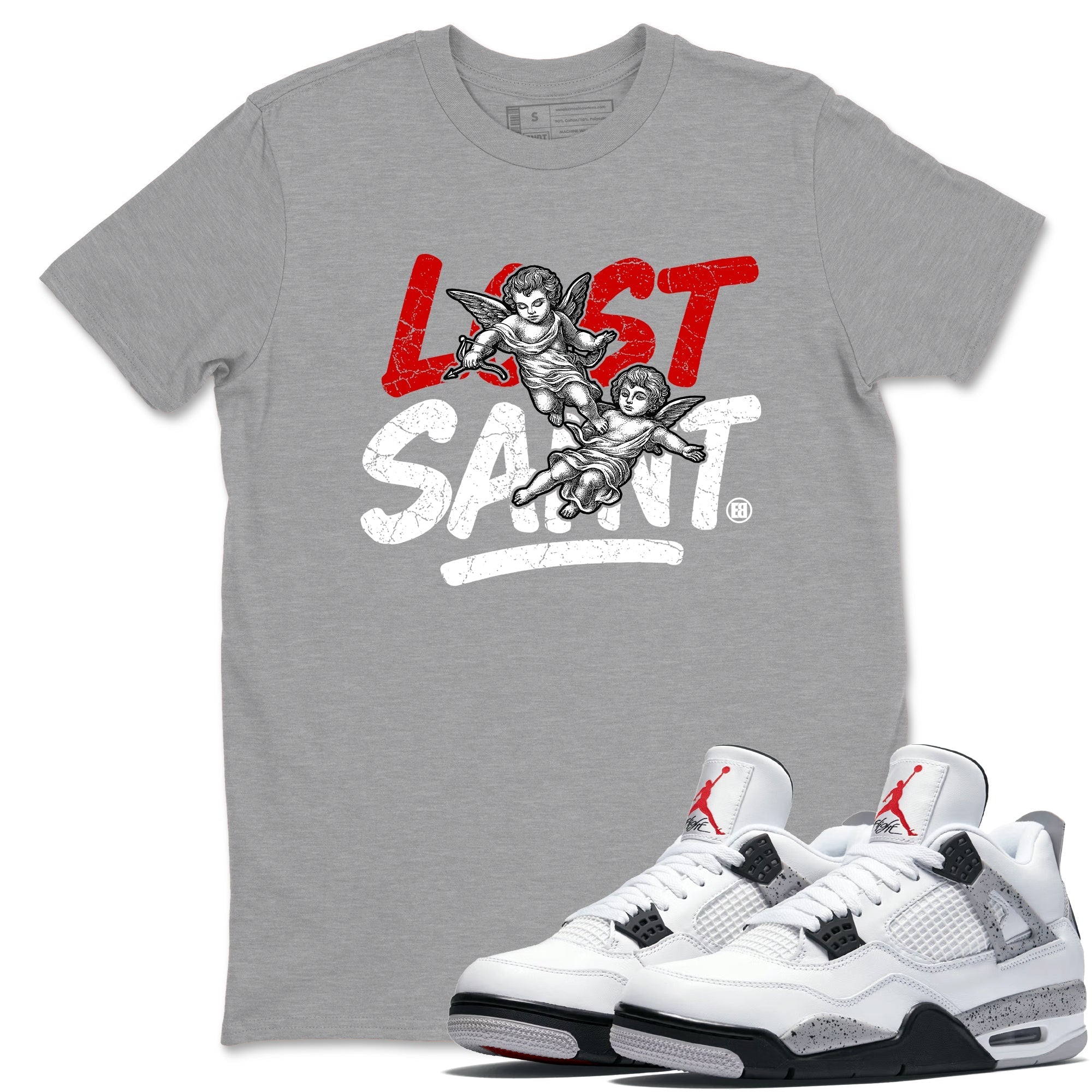 Lost Saint snkmatch Tees - Air Jordan 4 White Cement