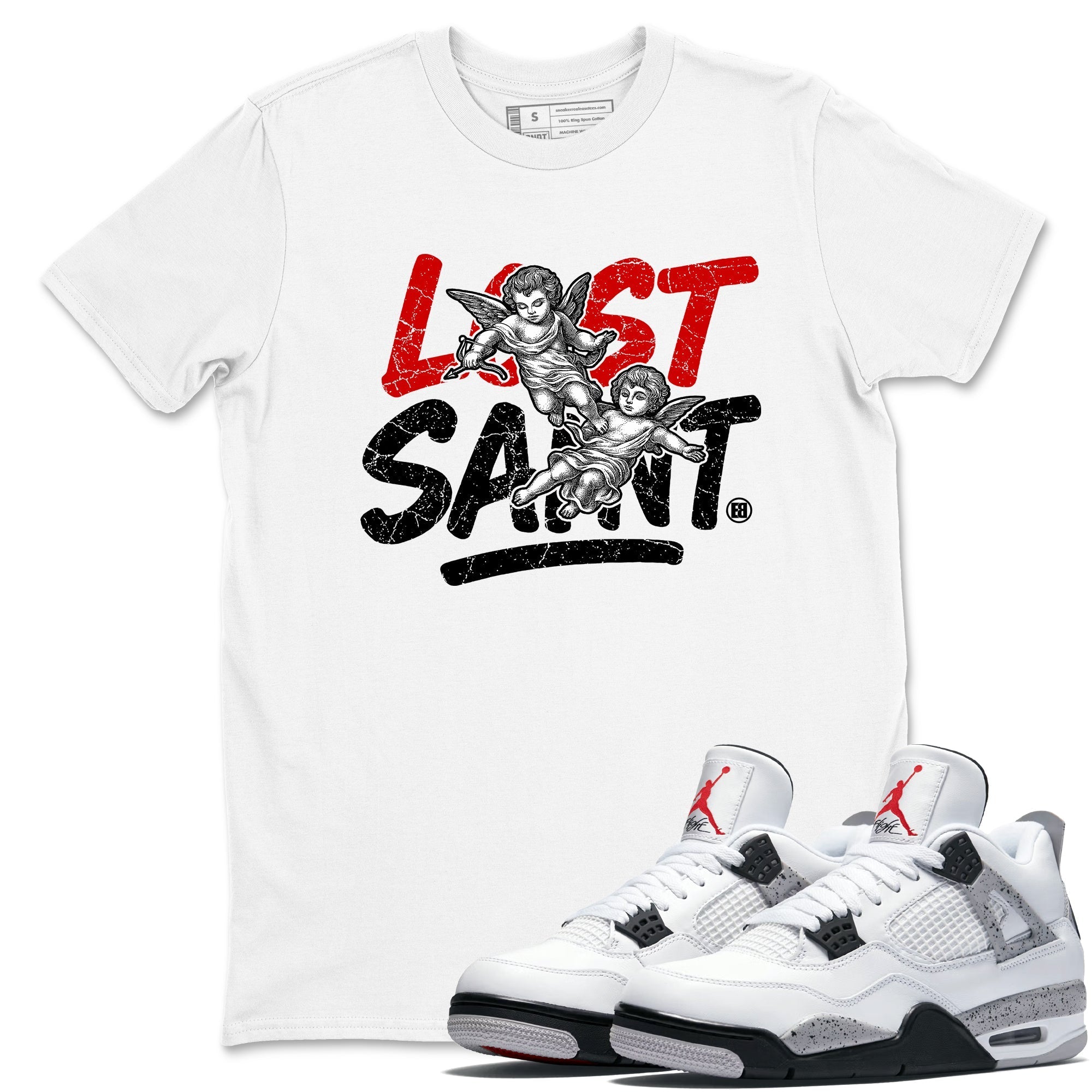 Lost Saint snkmatch Tees - Air Jordan 4 White Cement