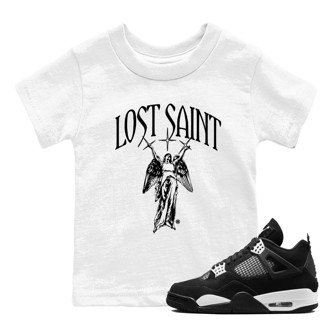 Lost Saint snkmatch Tees Kids - Air Jordan 4 White Thunder