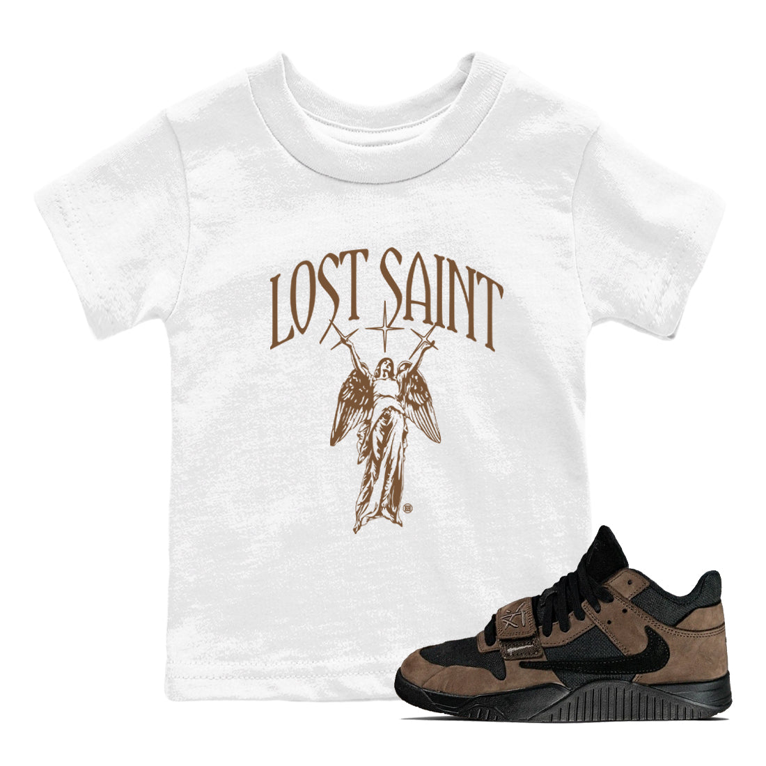 Lost Saint snkmatch Tees Kids - Jordan Jumpman Jack Travis Scott Dark Mocha