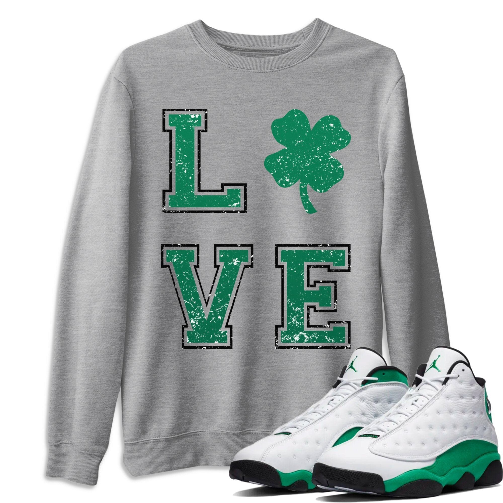 LOVE Unisex Tops - Air Jordan 13 Lucky Green