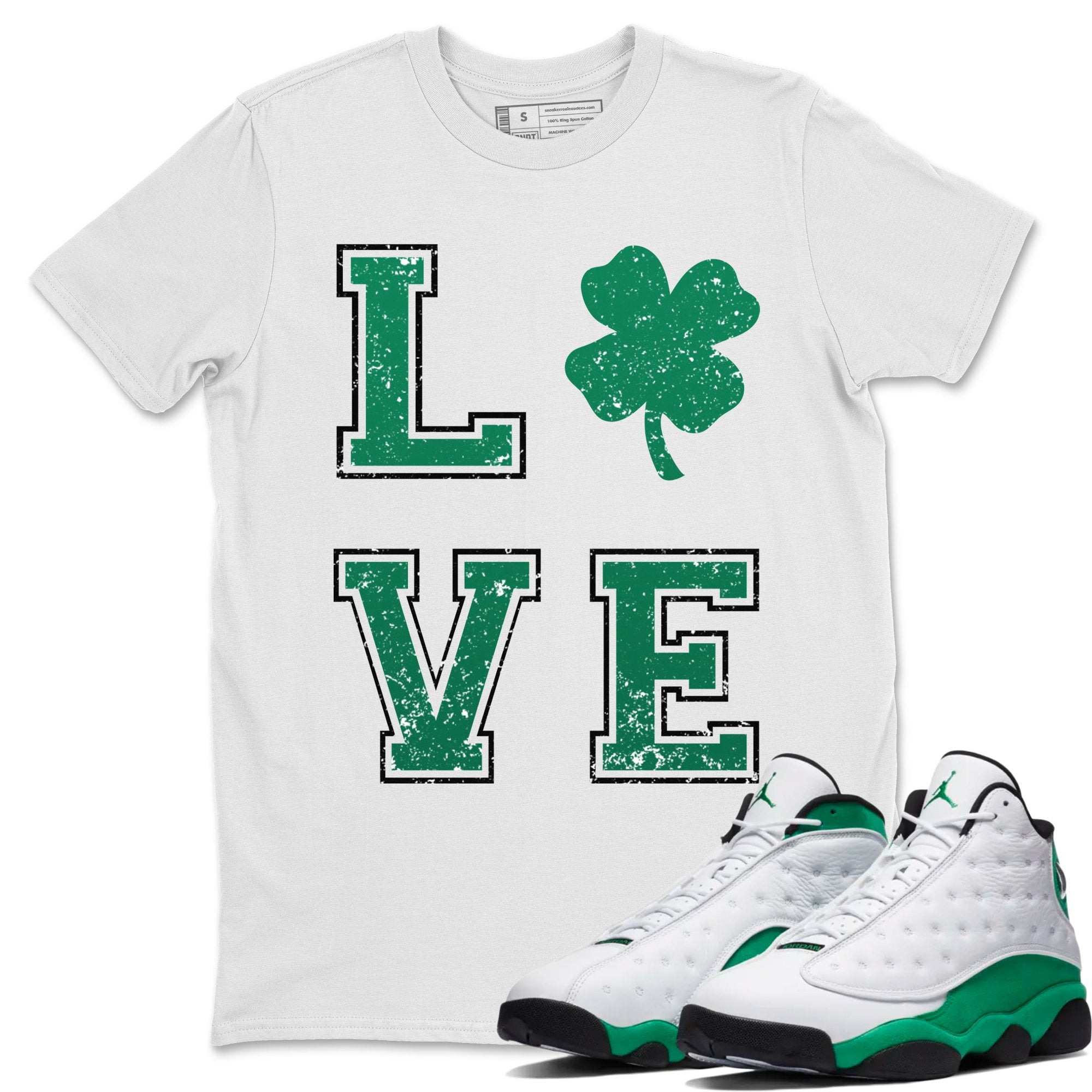 LOVE Unisex Tops - Air Jordan 13 Lucky Green