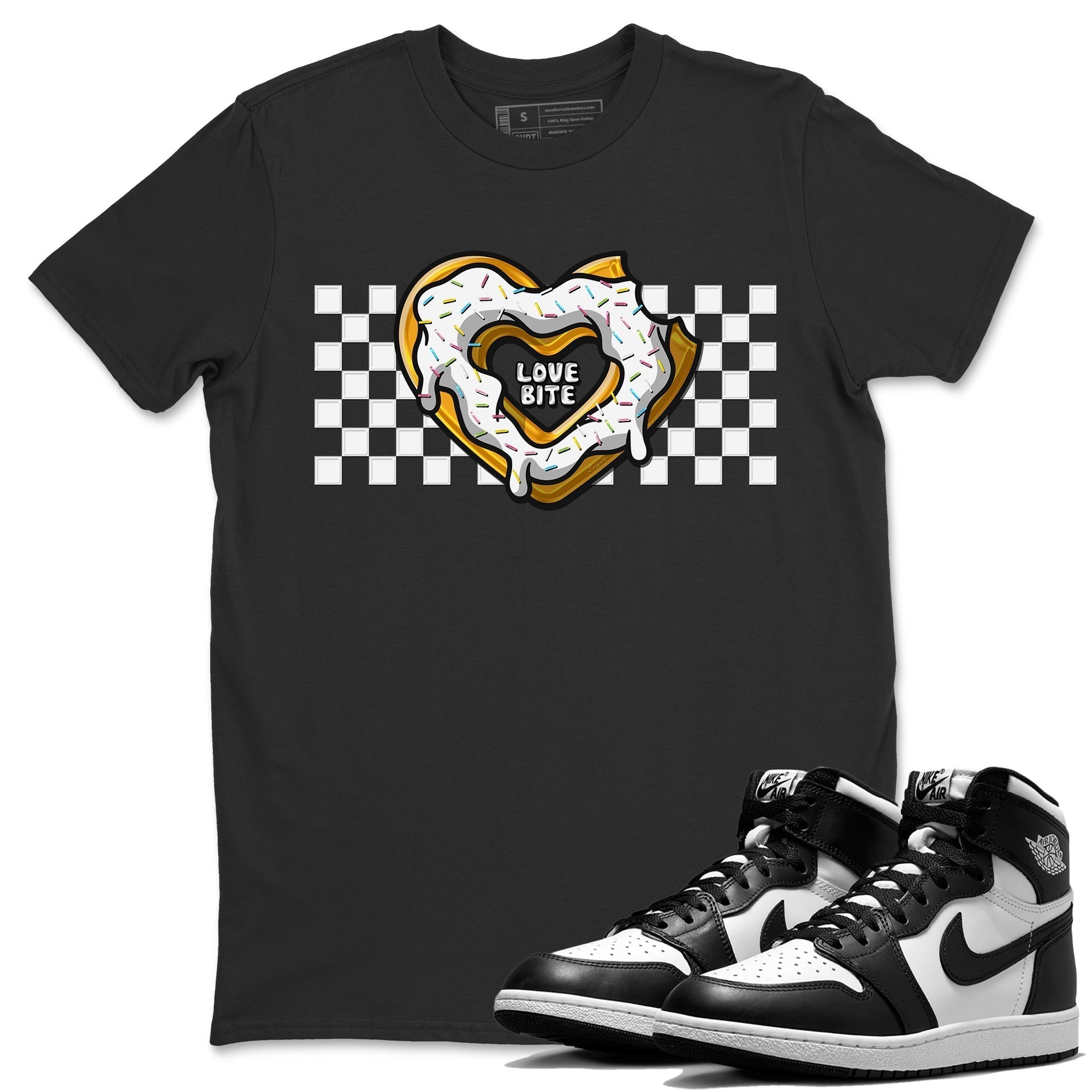 Love Bite Unisex Tops - Air Jordan 1 Black White