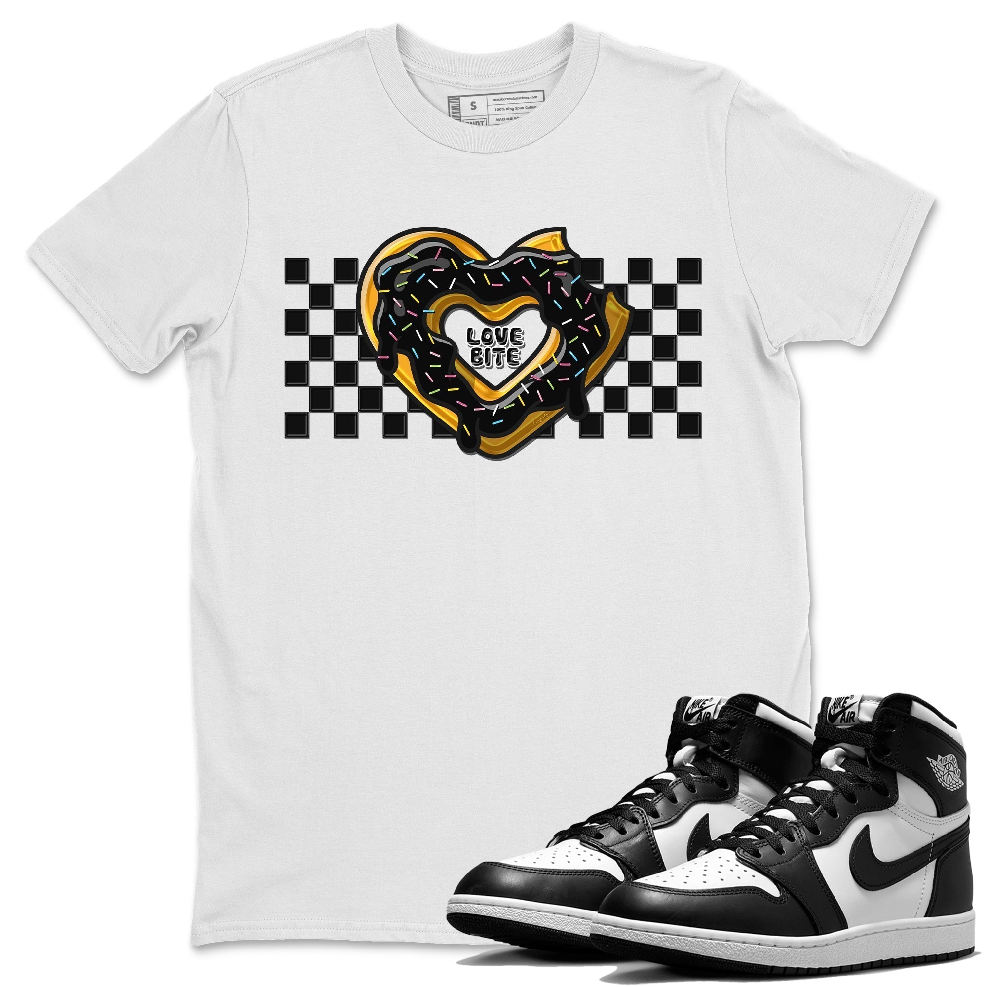 Love Bite Unisex Tops - Air Jordan 1 Black White