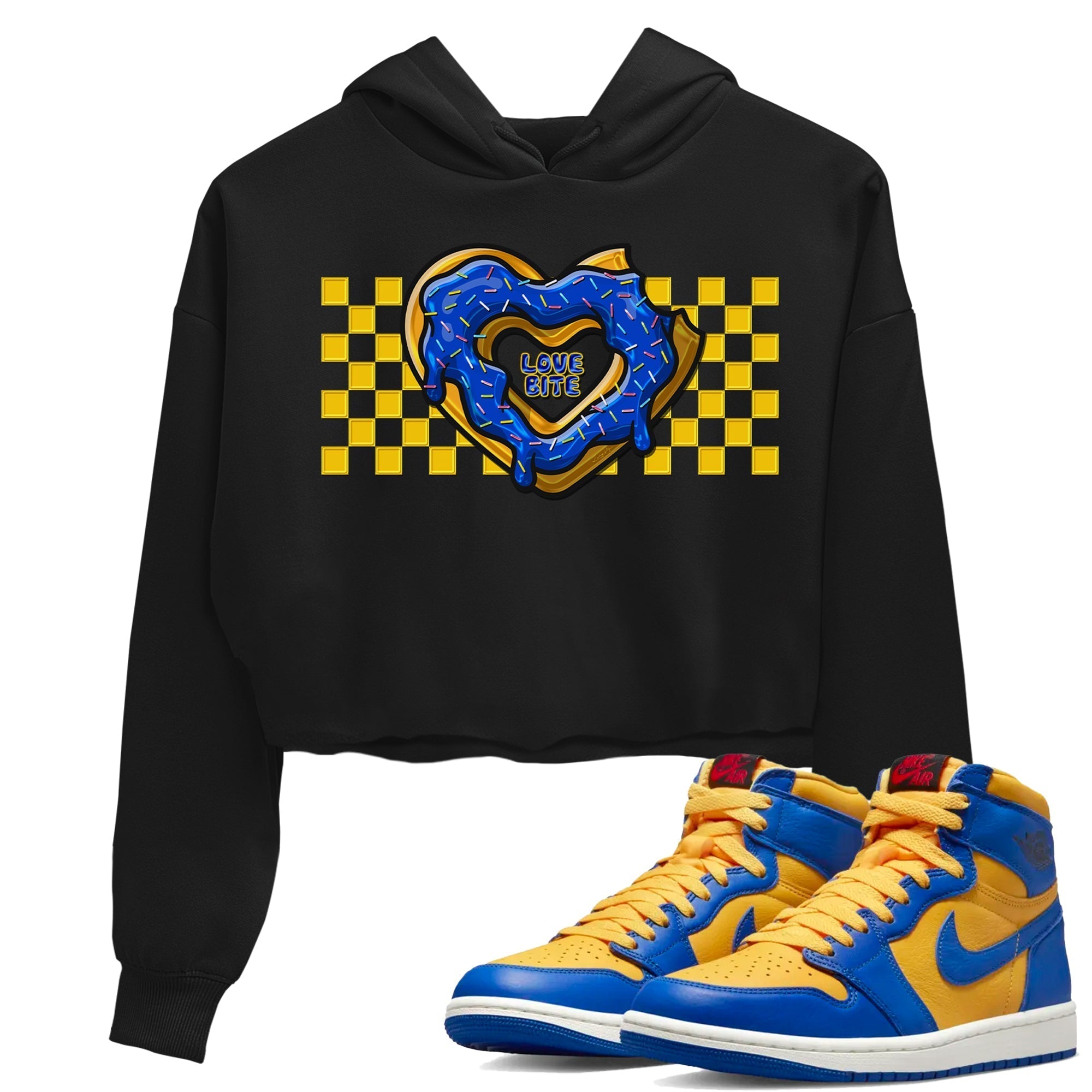 Love Bite Women's Tops - Air Jordan 1 Game Royal Varsity Maize
