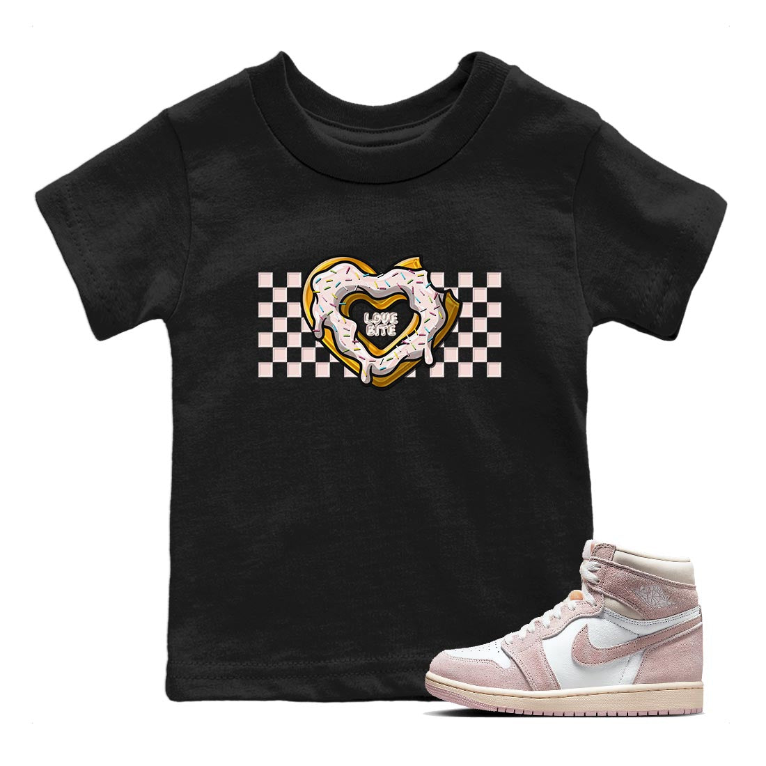Love Bite Kids Tops - Air Jordan 1 Washed Pink
