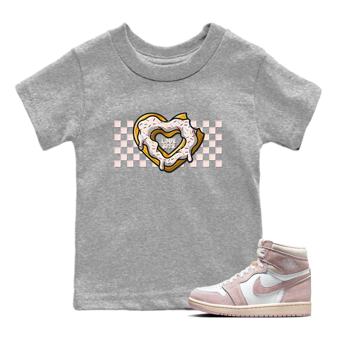 Love Bite Kids Tops - Air Jordan 1 Washed Pink