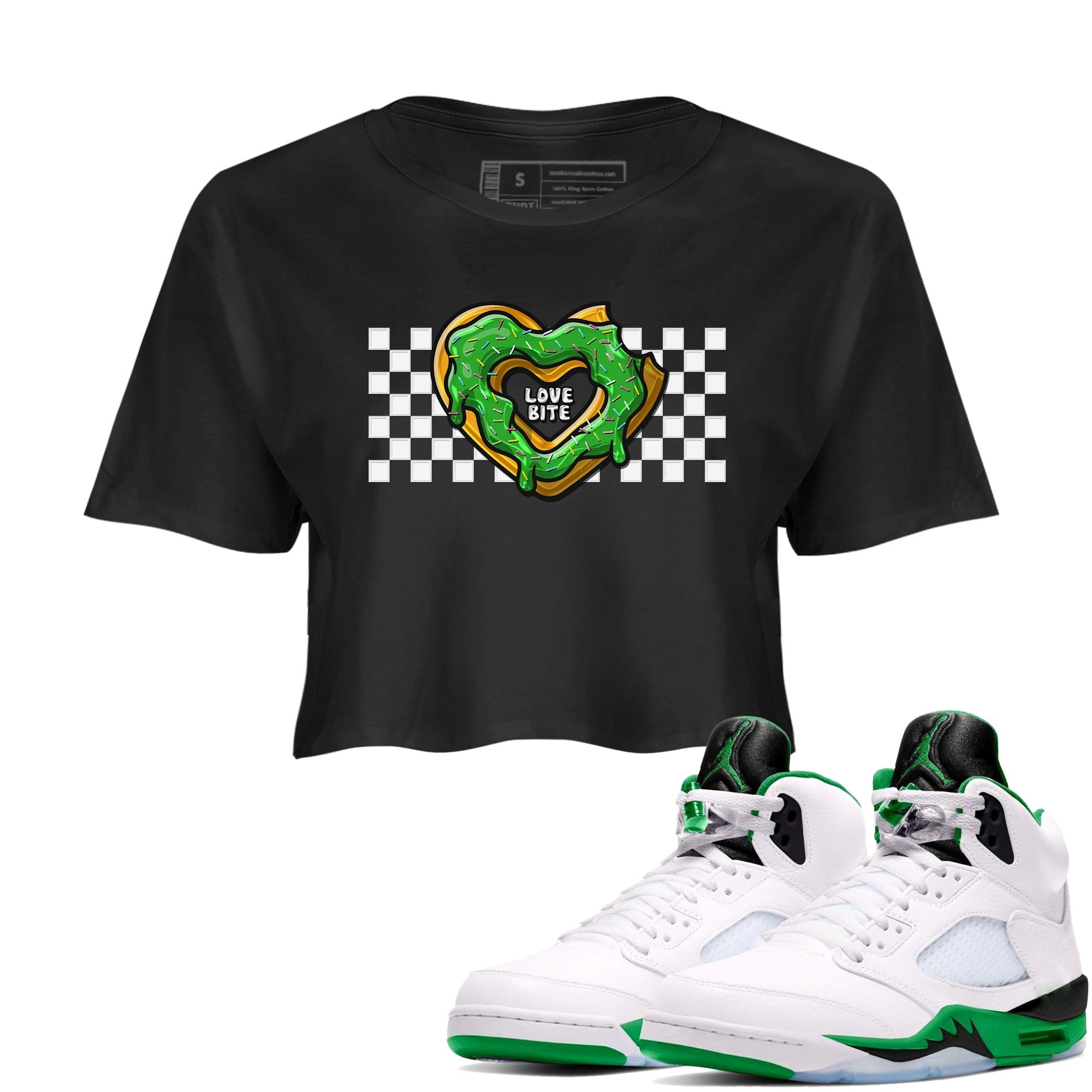 Love Bite snkmatch Women's Top - Air Jordan 5 Lucky Green