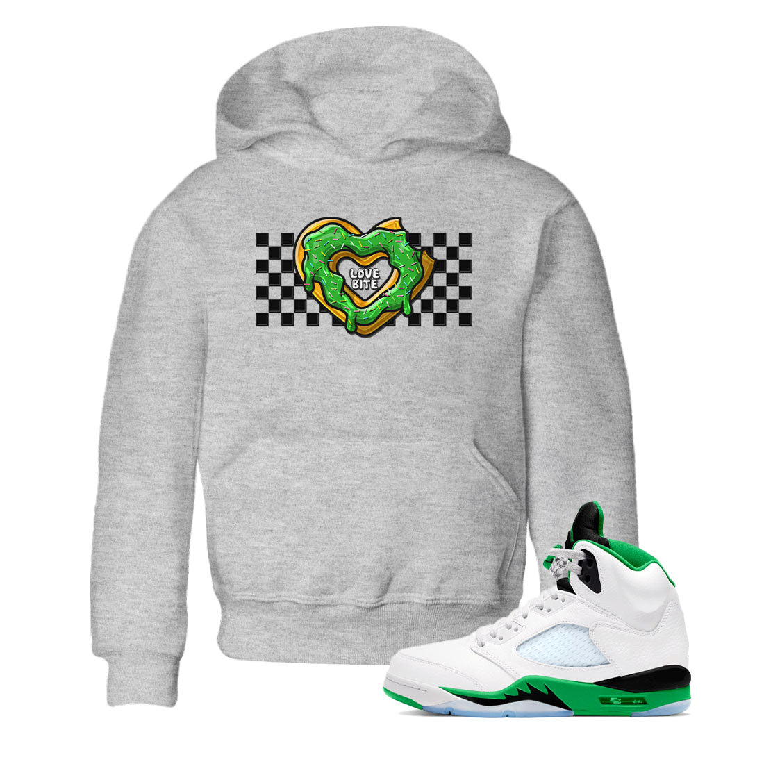 Love Bite snkmatch Tees Kids - Air Jordan 5 Lucky Green