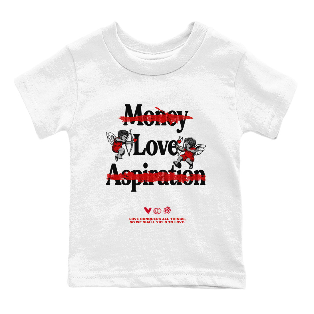 Love Conquers All Things snkmatch Tees Kids - Air Jordan 1 Black Toe Reimagined