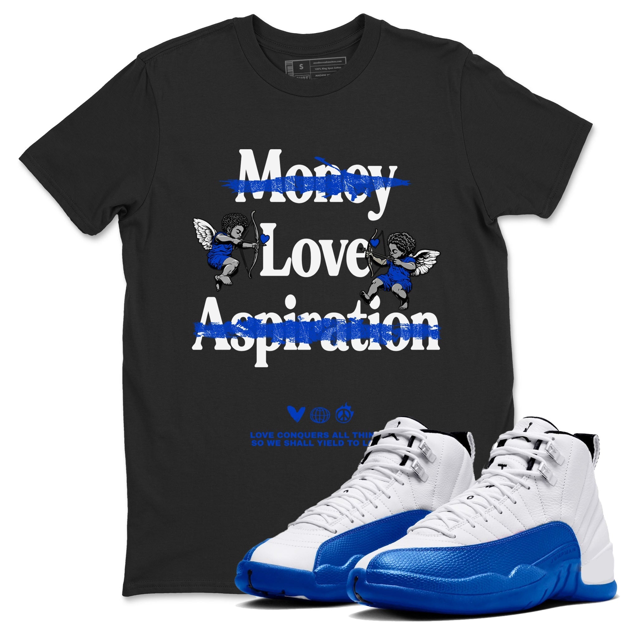 Love Conquers All Things snkmatch Tees - Air Jordan 12 Blueberry