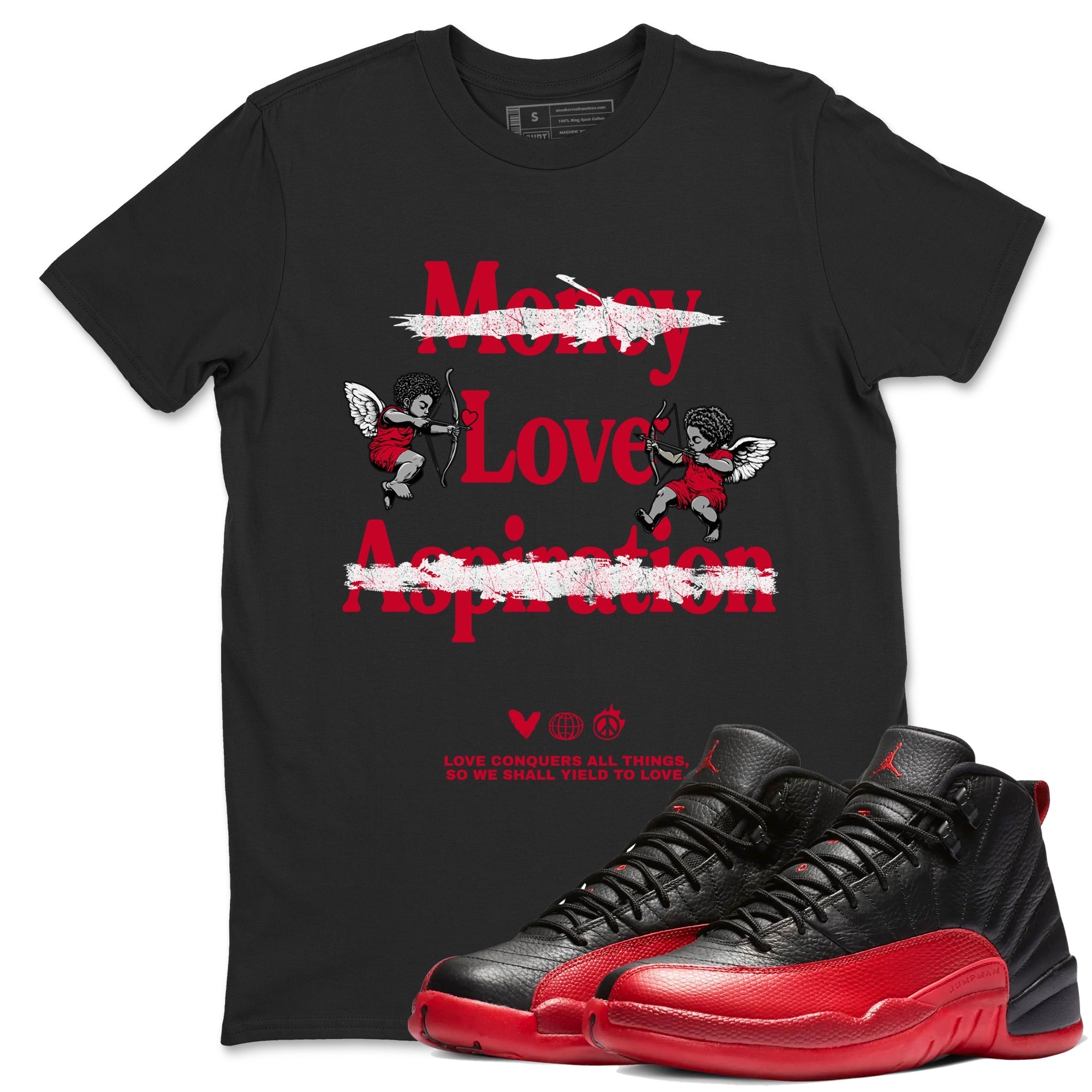 Love Conquers All Things snkmatch Tees - Air Jordan 12 Flu Game