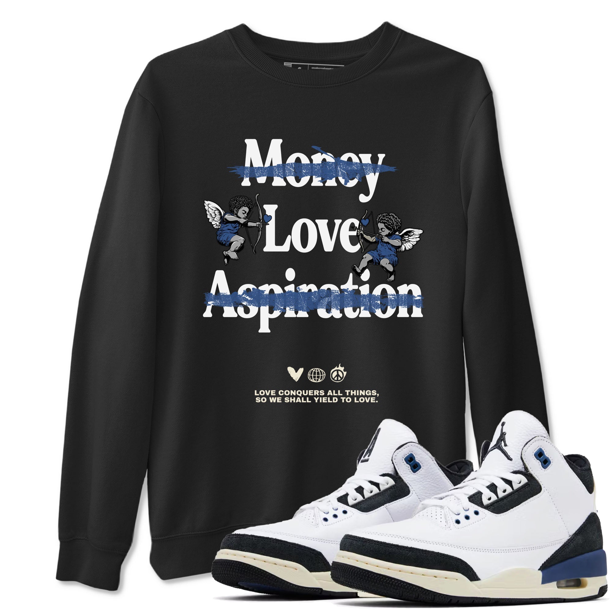Love Conquers All Things snkmatch Tees - Air Jordan 3 A Ma Maniere x Diffused Blue
