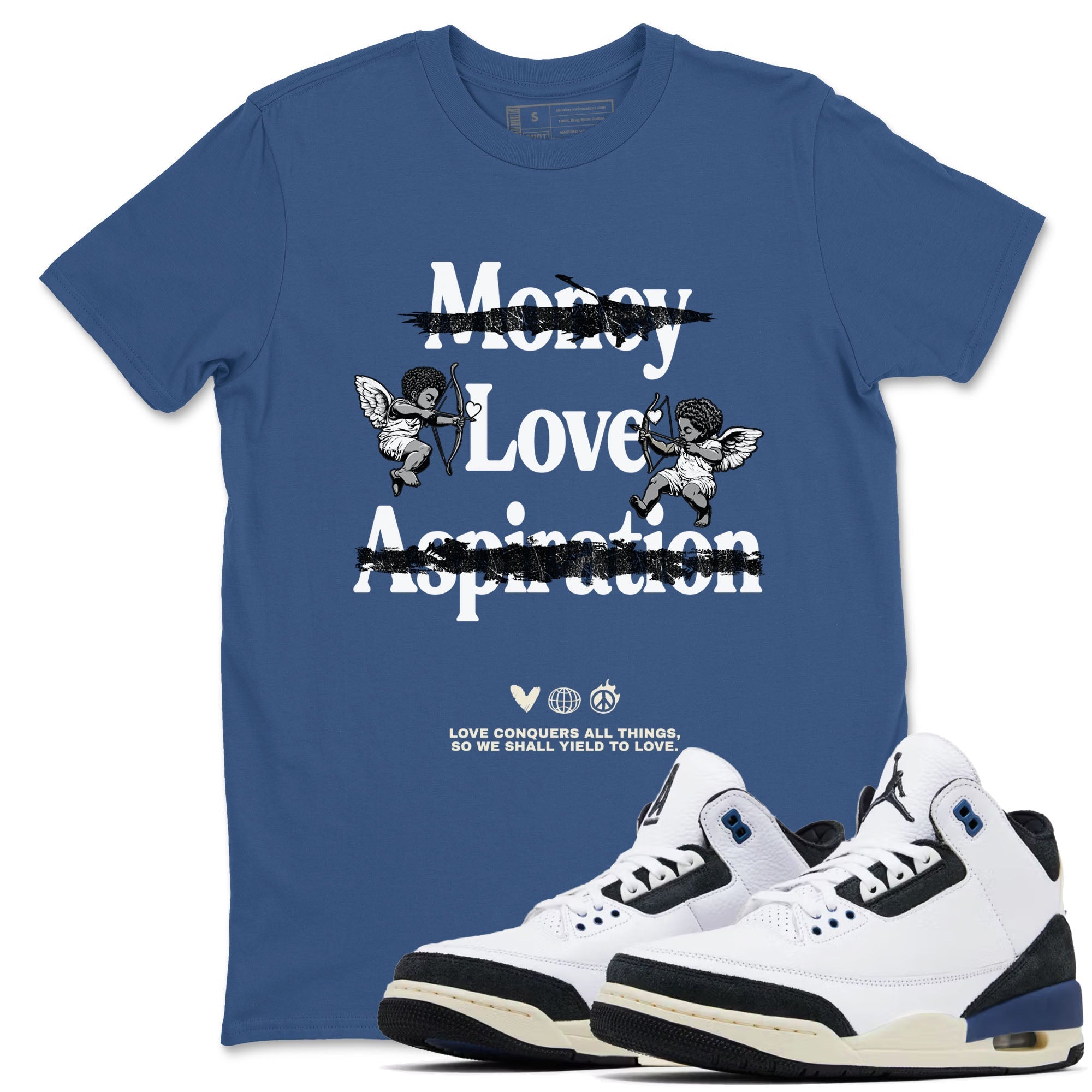 Love Conquers All Things snkmatch Tees - Air Jordan 3 A Ma Maniere x Diffused Blue