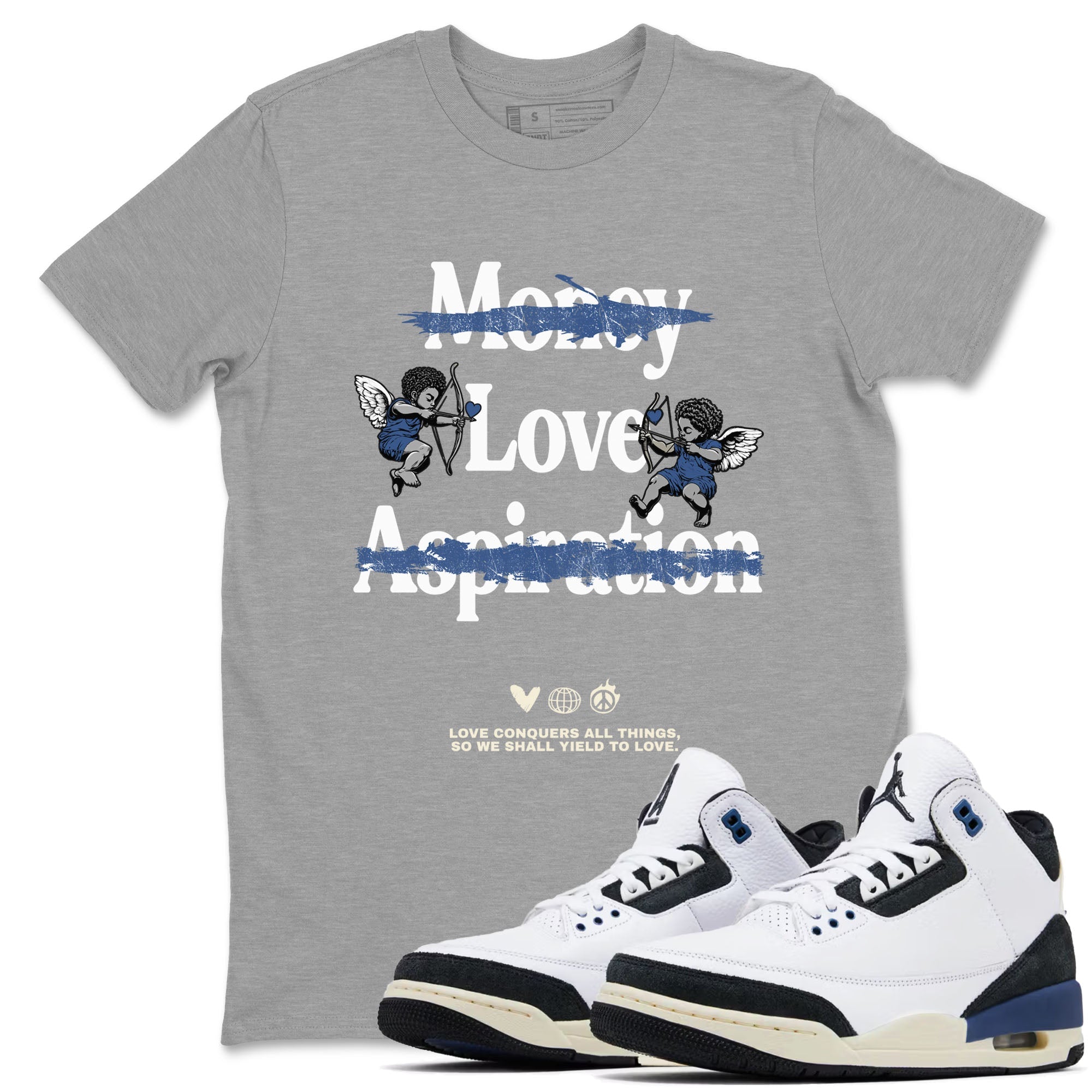 Love Conquers All Things snkmatch Tees - Air Jordan 3 A Ma Maniere x Diffused Blue