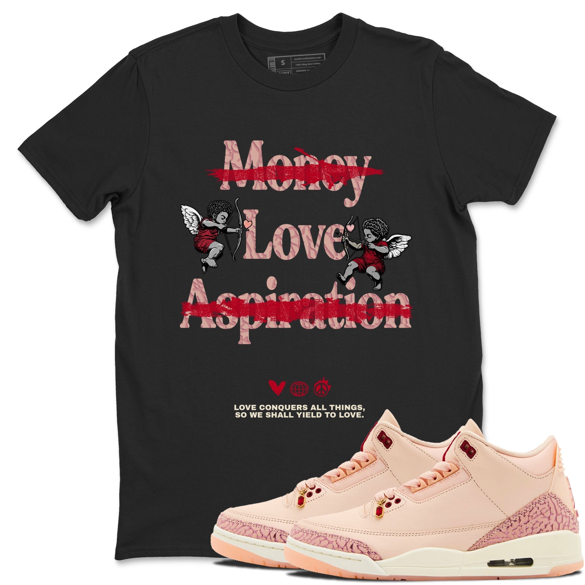 Love Conquers All Things snkmatch Tees - Air Jordan 3 Valentines Day