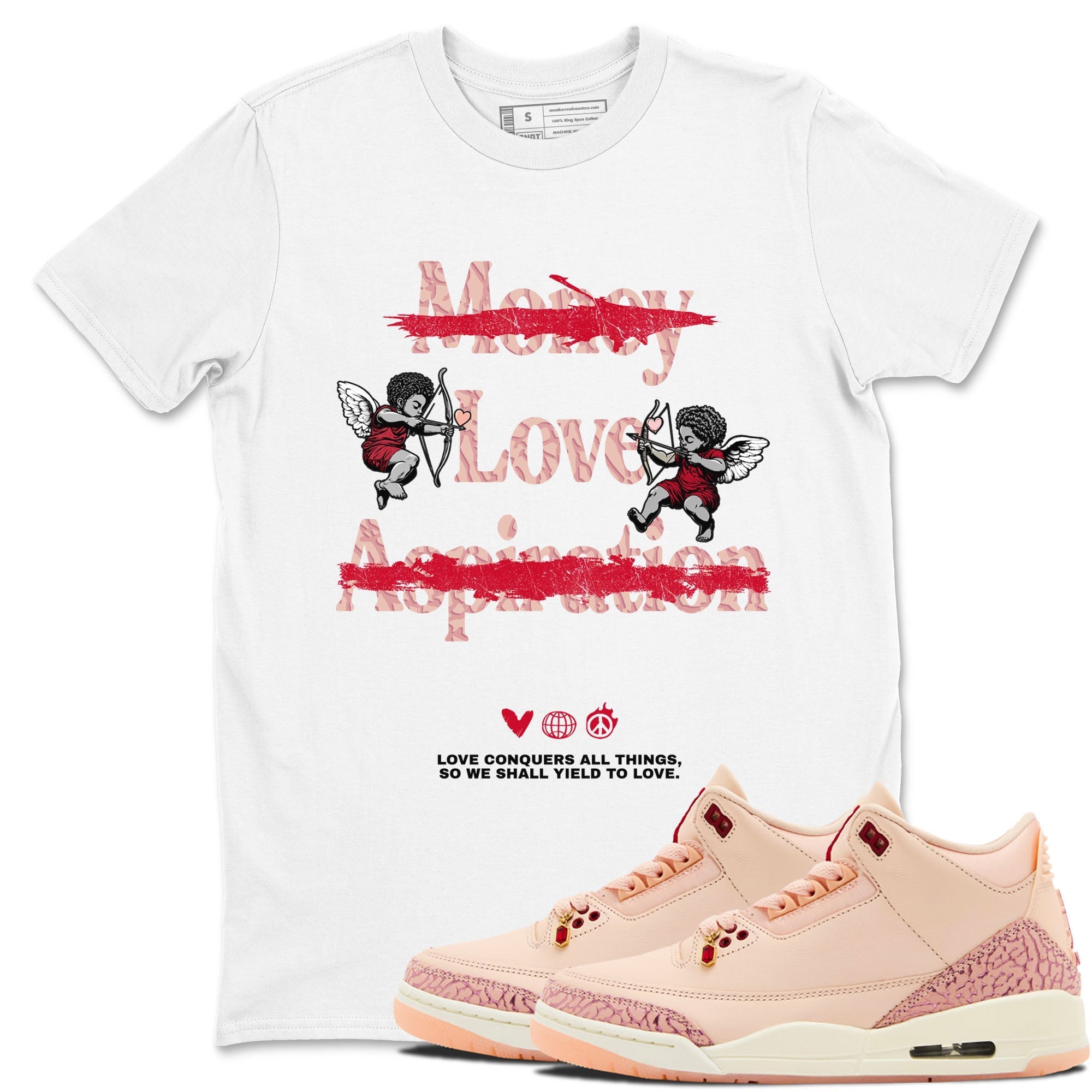 Love Conquers All Things snkmatch Tees - Air Jordan 3 Valentines Day