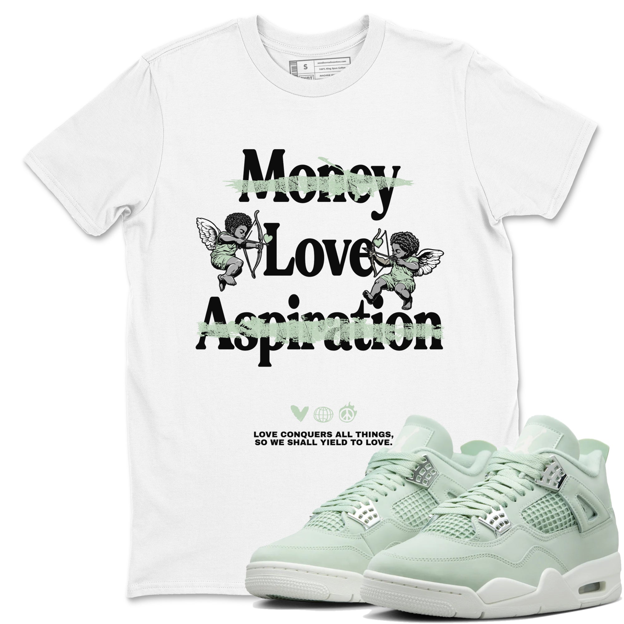 Love Conquers All Things snkmatch Tees - Air Jordan 4 Abundance
