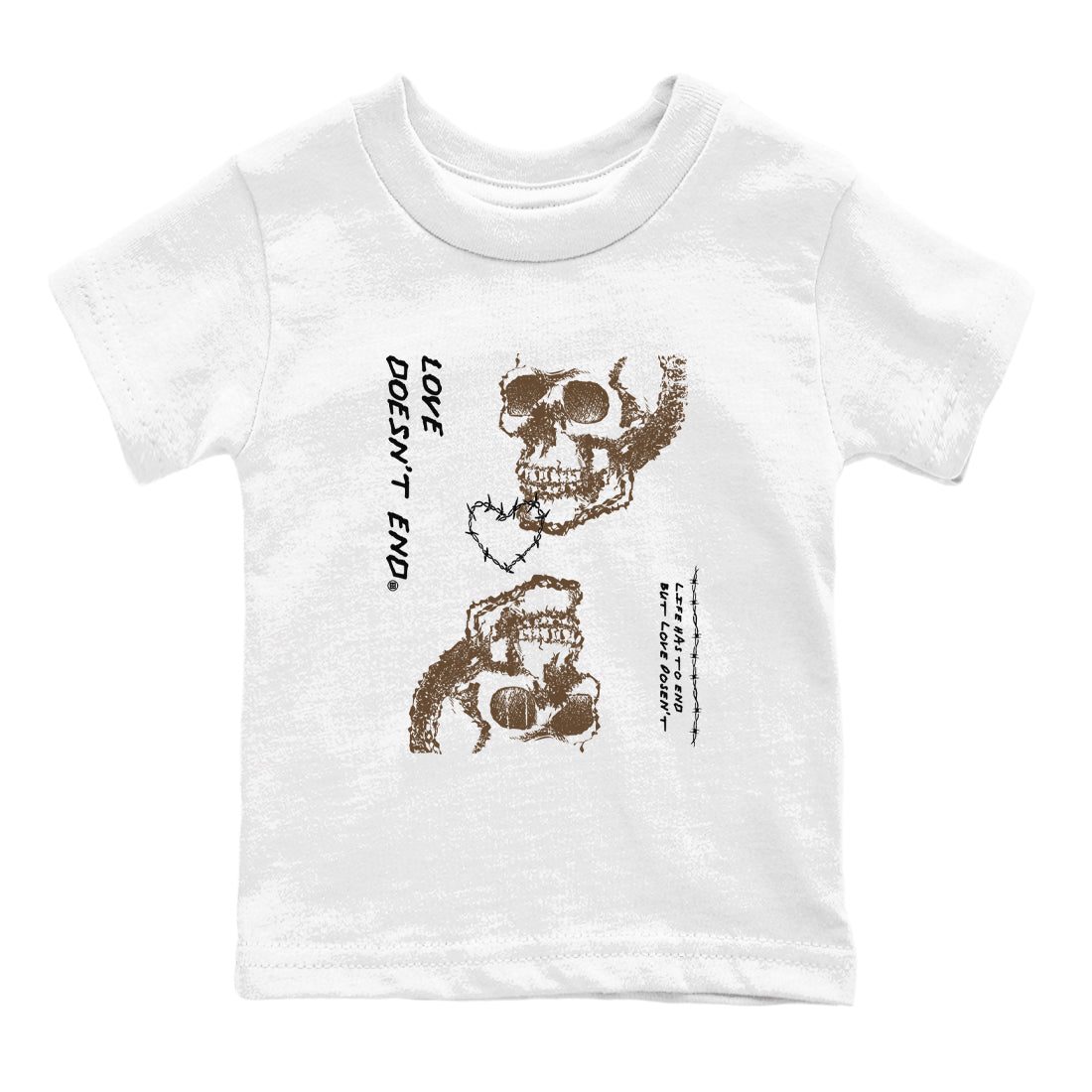 Love Doesn't End snkmatch Tees Kids - Air Jordan 1 Mocha