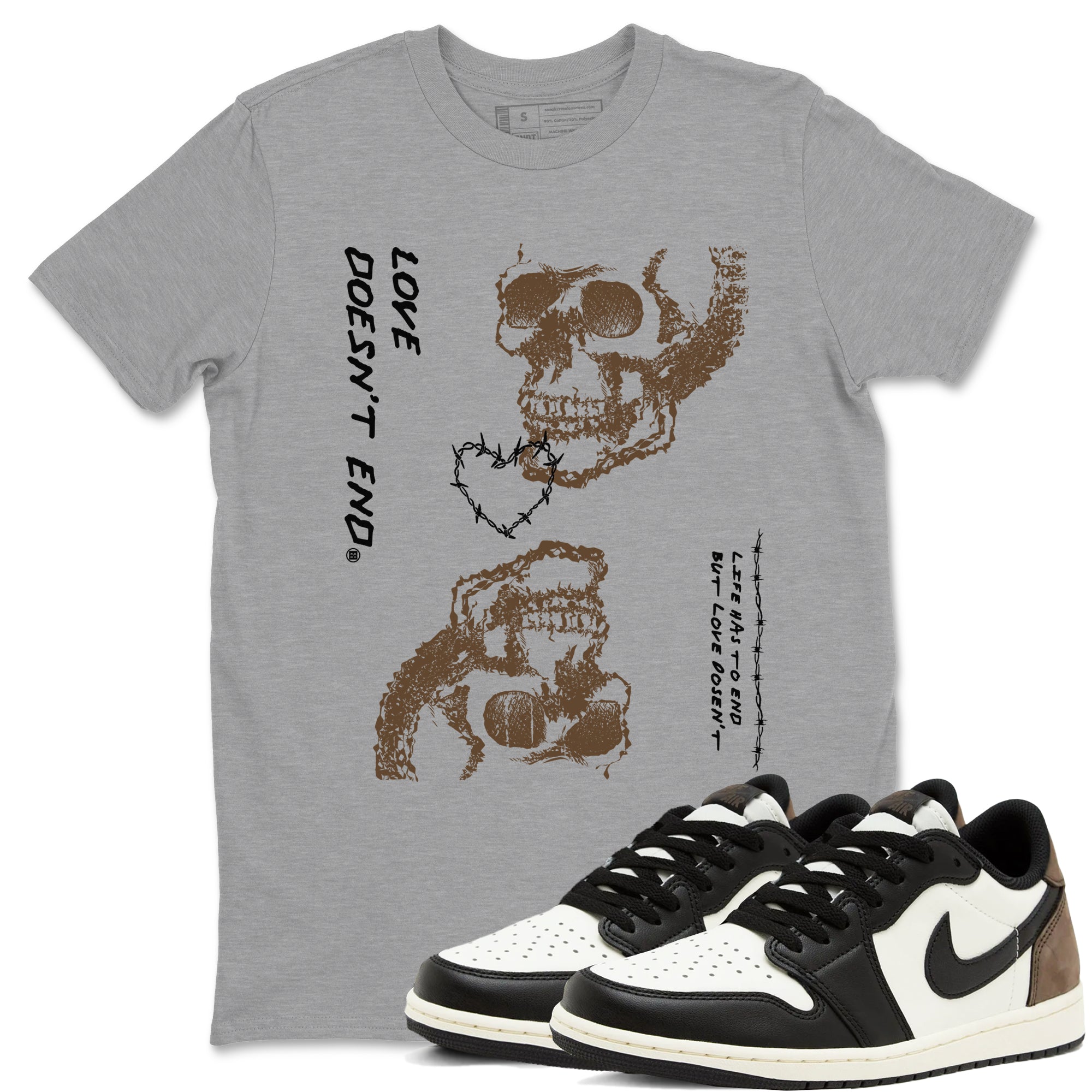 Love Doesn't End snkmatch Tees - Air Jordan 1 Mocha