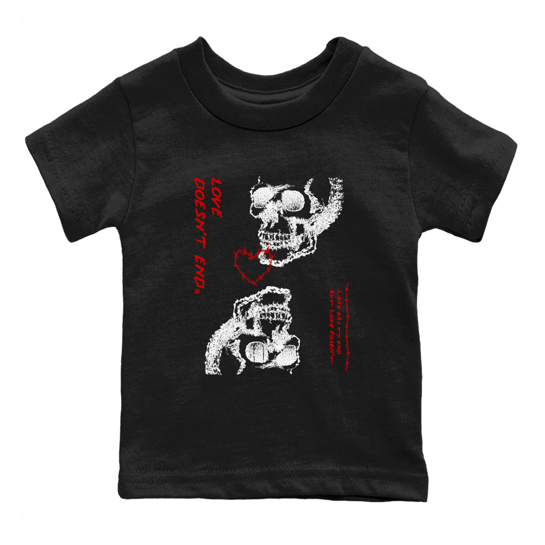 Love Doesn't End snkmatch Tees Kids - Air Jordan 11 Bred Velvet