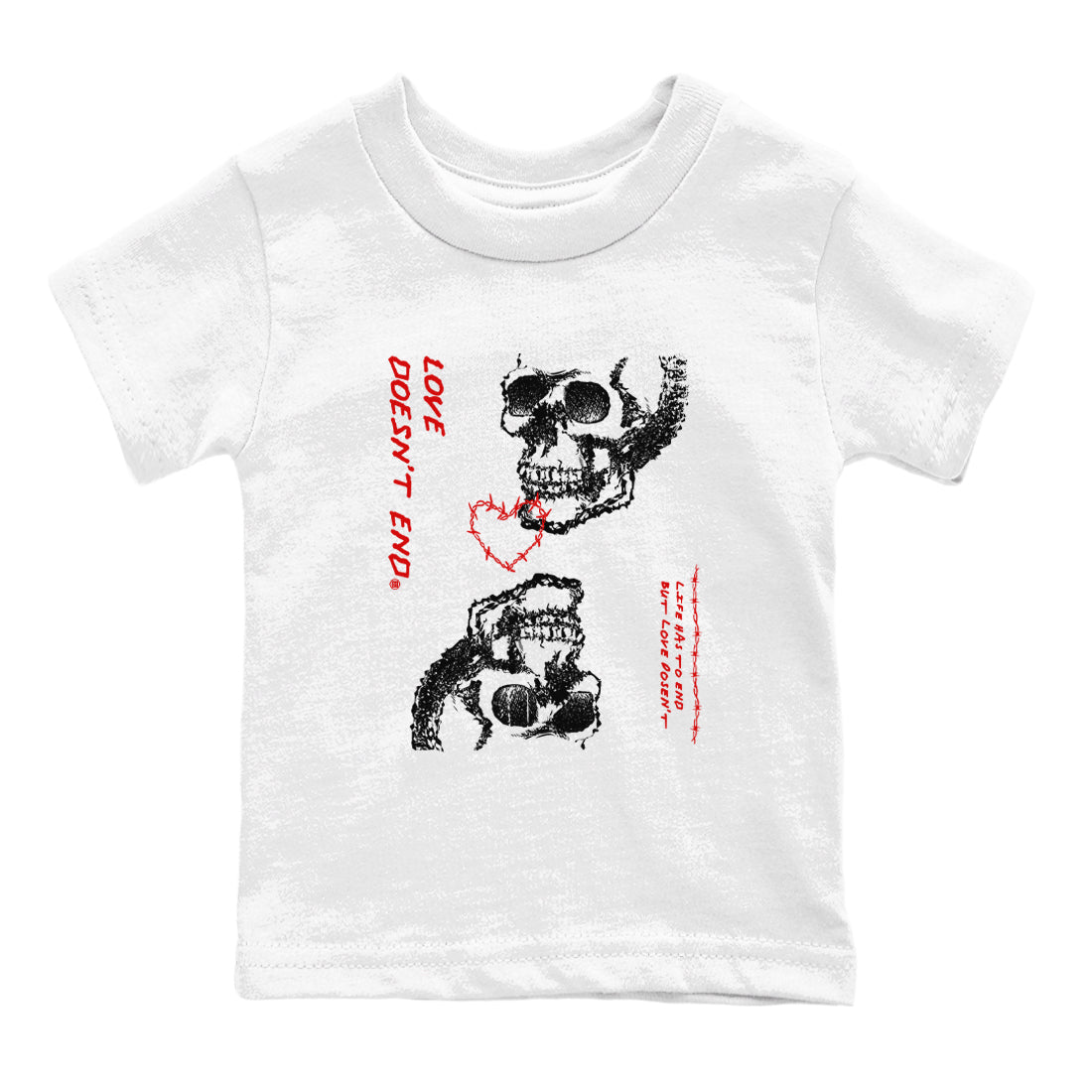 Love Doesn't End snkmatch Tees Kids - Air Jordan 11 Bred Velvet
