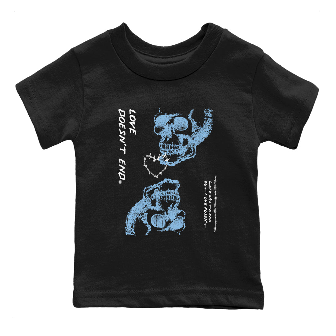 Love Doesn't End snkmatch Tees Kids - Air Jordan 11 Legend Blue