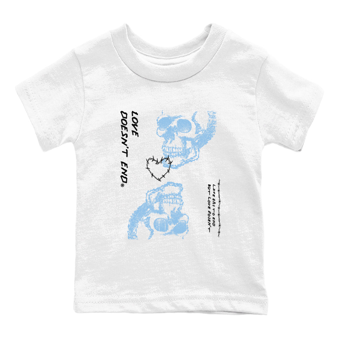 Love Doesn't End snkmatch Tees Kids - Air Jordan 11 Legend Blue