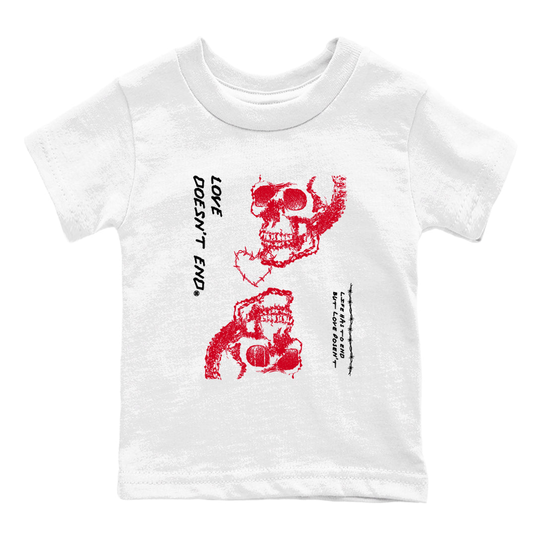 Love Doesn't End snkmatch Tees Kids - Air Jordan 12 Flu Game