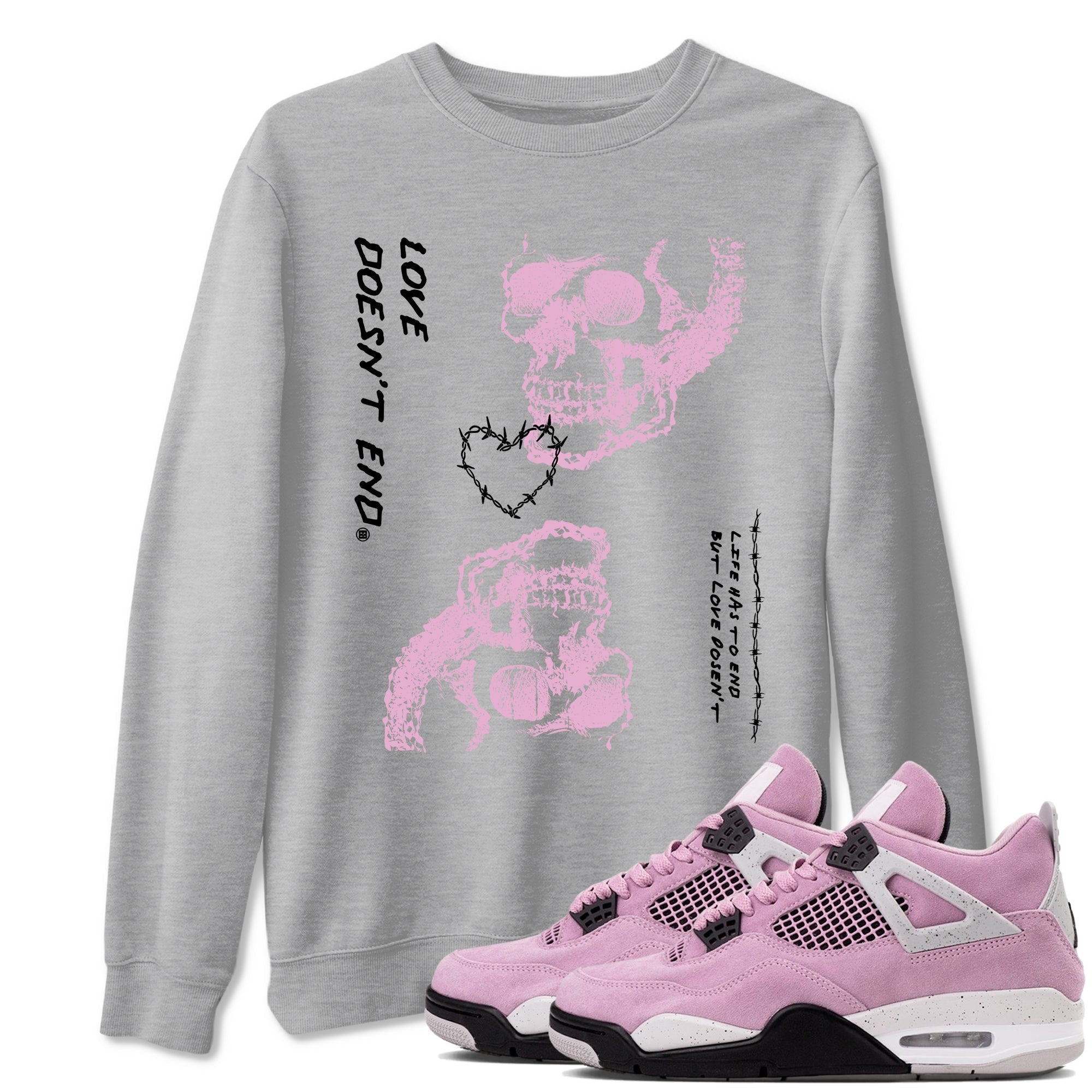 Love Doesn't End snkmatch Tees - Air Jordan 4 Orchid