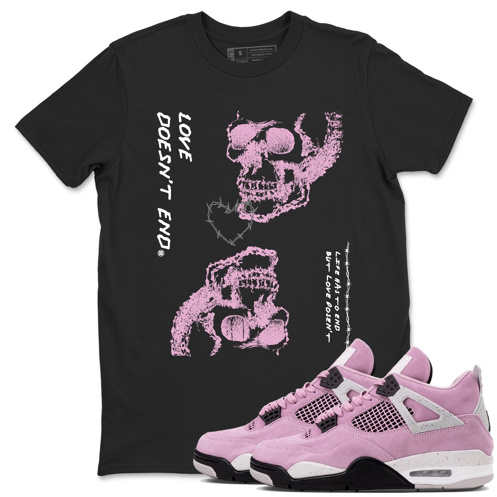 Love Doesn't End snkmatch Tees - Air Jordan 4 Orchid