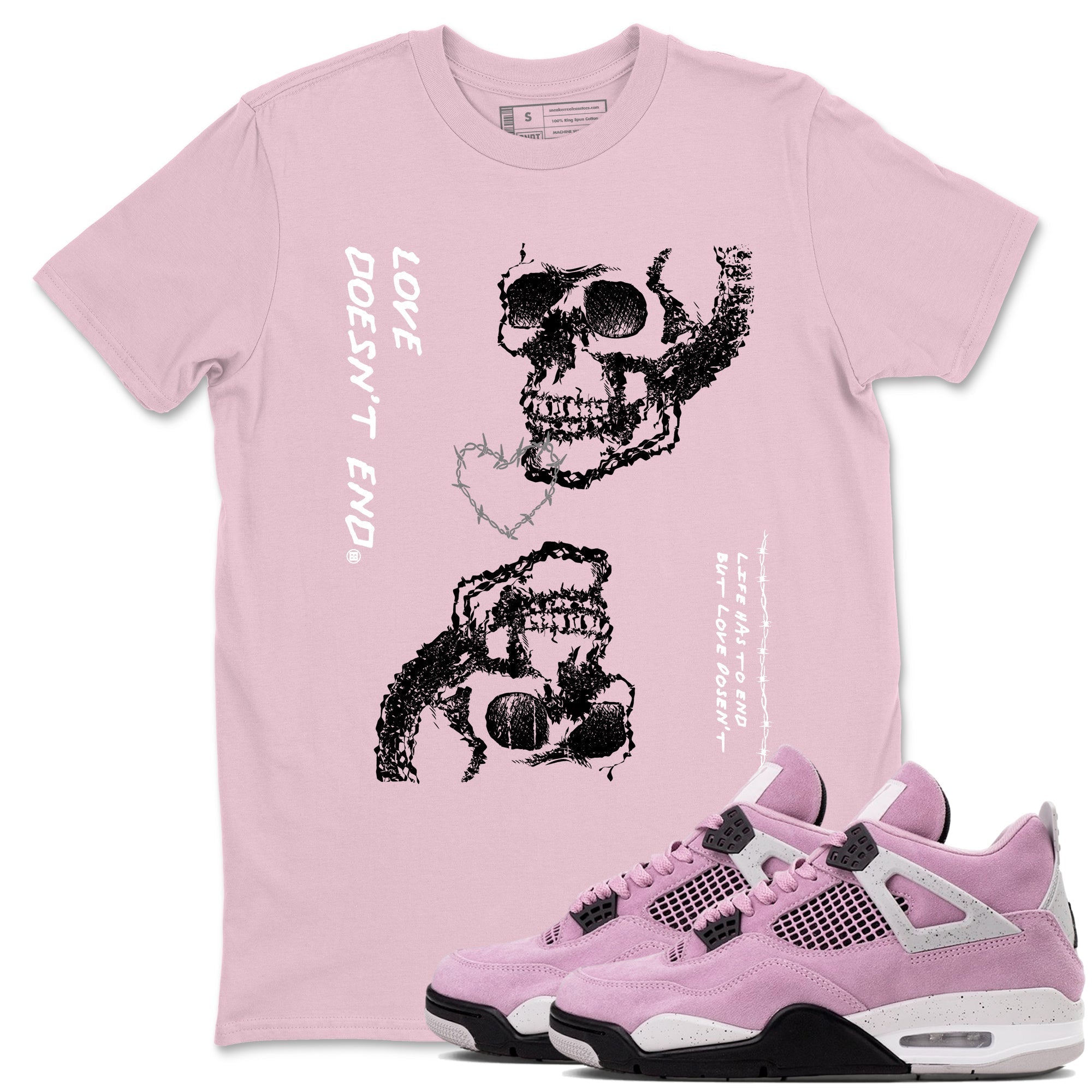 Love Doesn't End snkmatch Tees - Air Jordan 4 Orchid