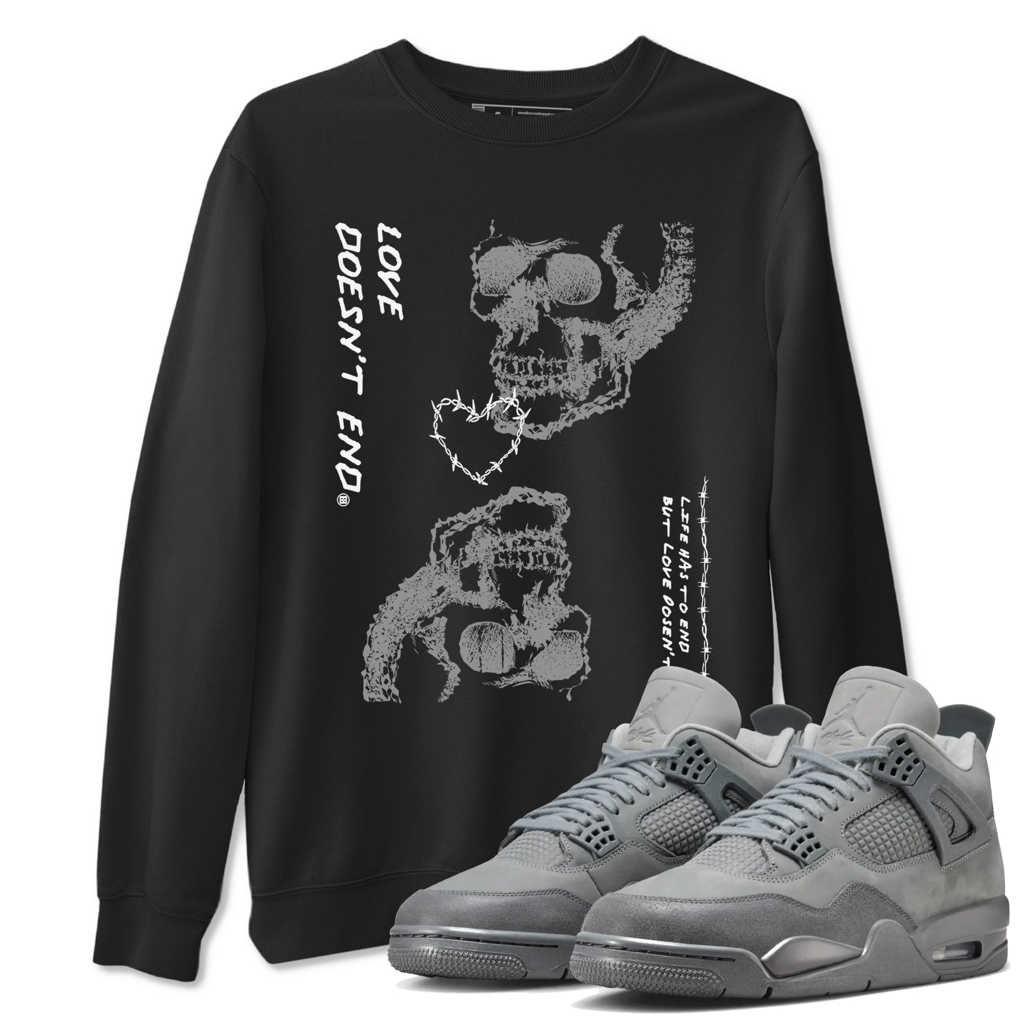 Love Doesn't End snkmatch Tees - Air Jordan 4 Wet Cement