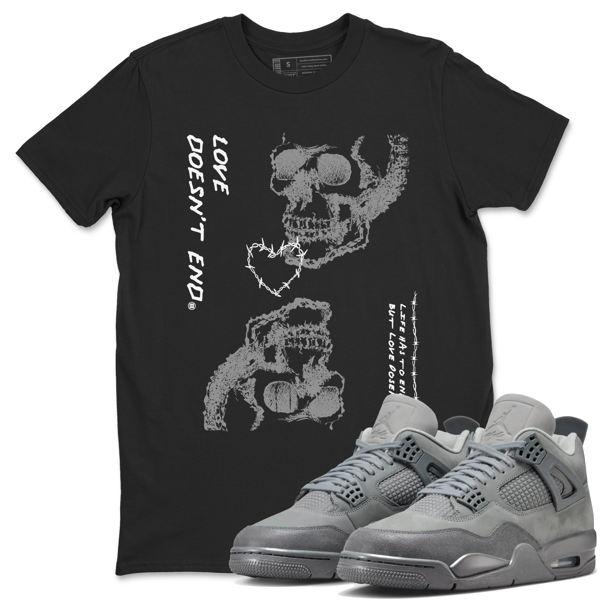 Love Doesn't End snkmatch Tees - Air Jordan 4 Wet Cement